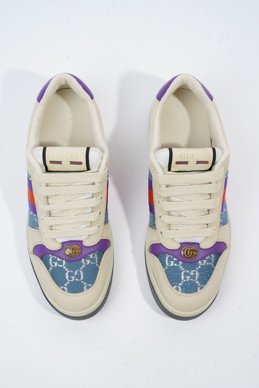 Gucci Screener Sneaker White / Purple / Red Leather EU 40 UK 7