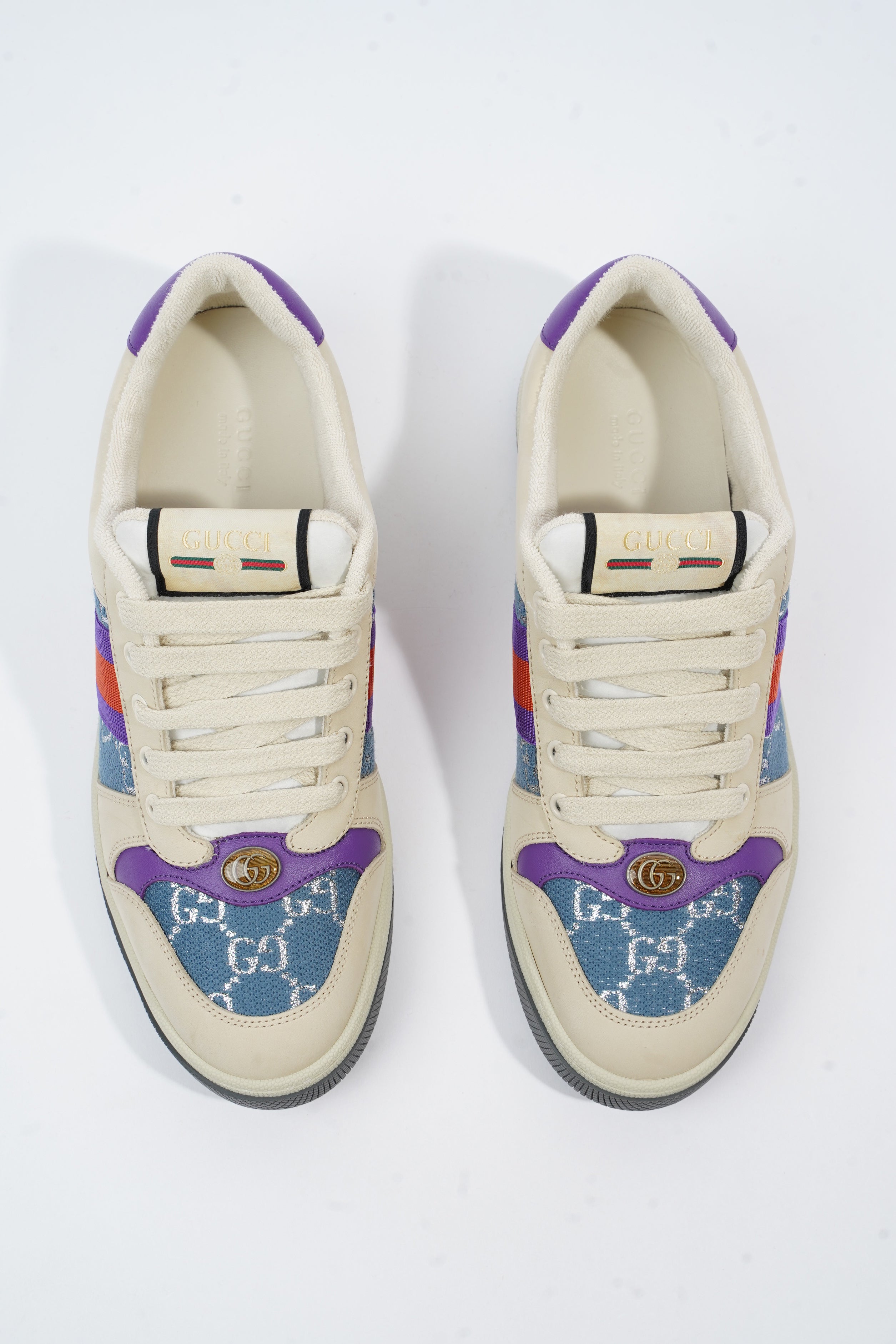 Gucci Screener Sneaker White / Purple / Red Leather EU 40 UK 7