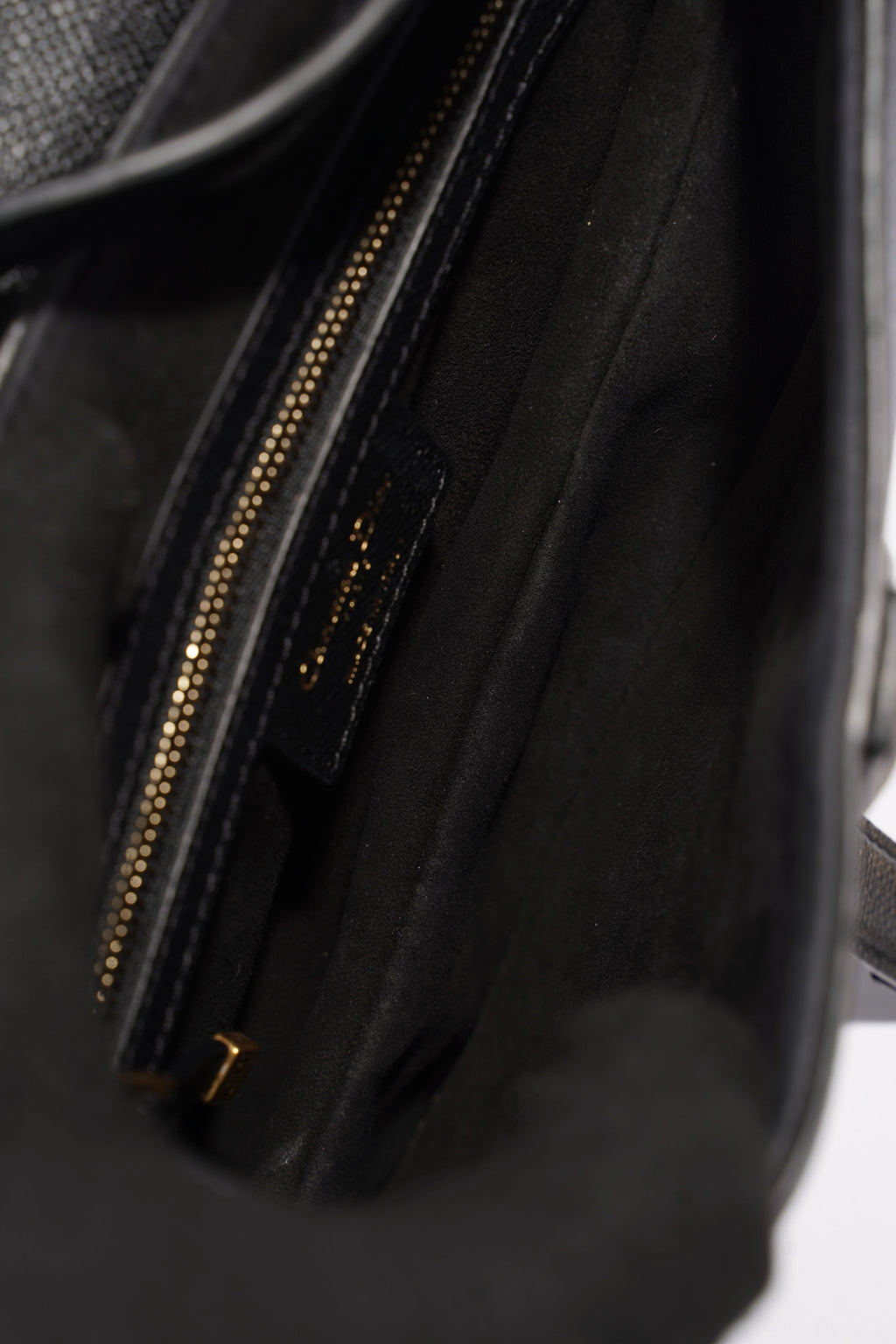 Christian Dior Saddle Bag With Strap Black Grained Leather