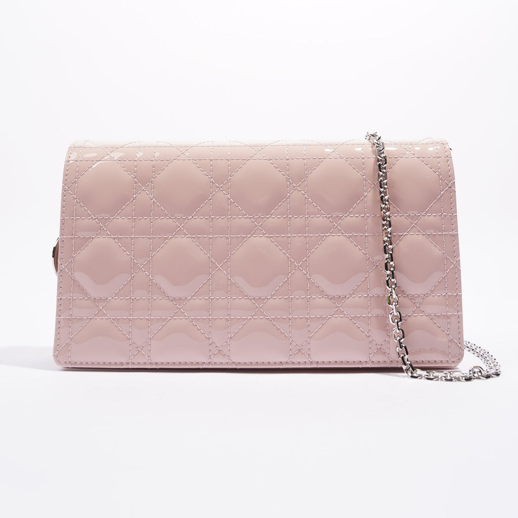 Christian Dior Lady Dior Clutch Pink Patent Leather