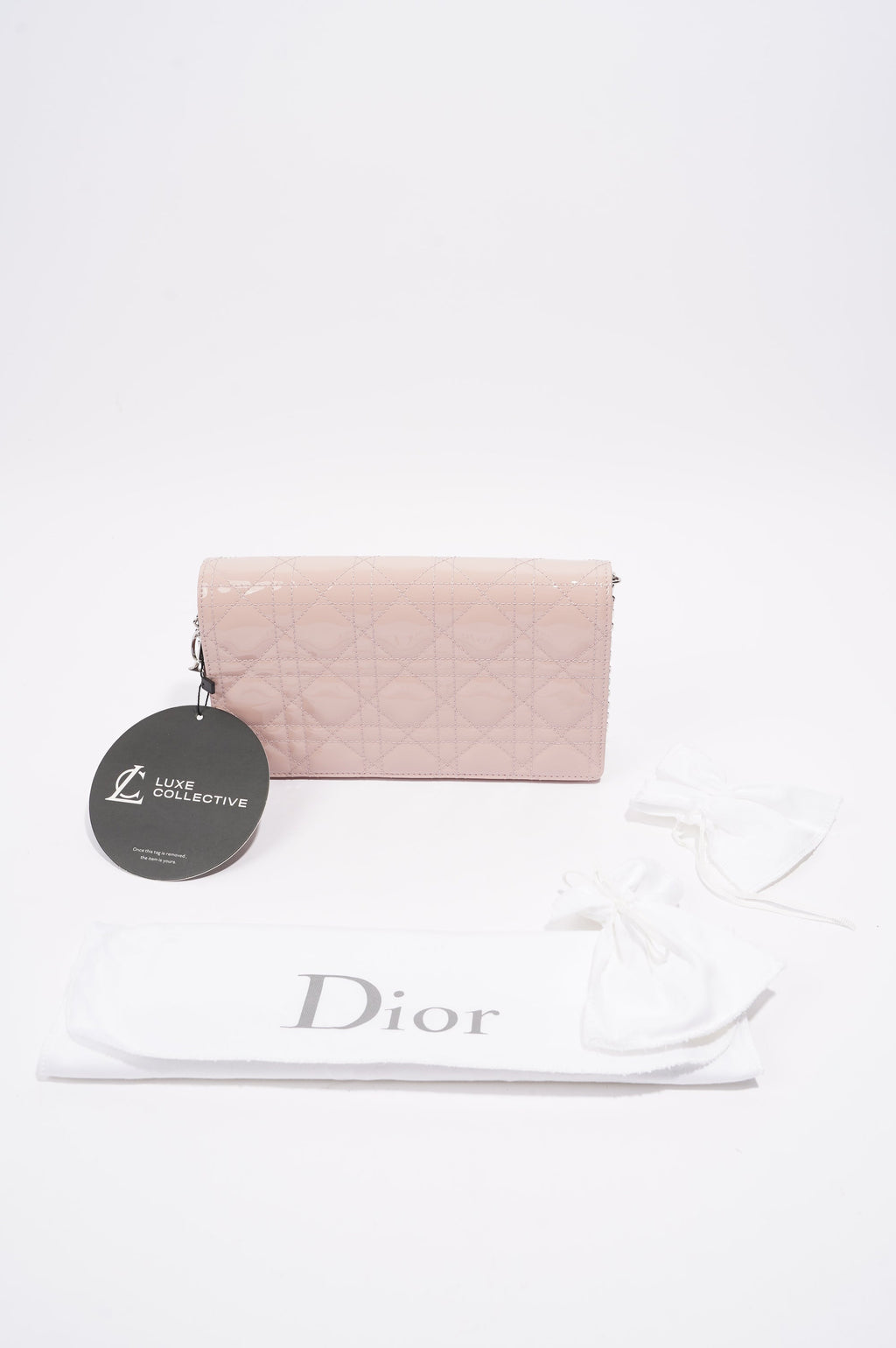 Christian Dior Lady Dior Clutch Pink Patent Leather