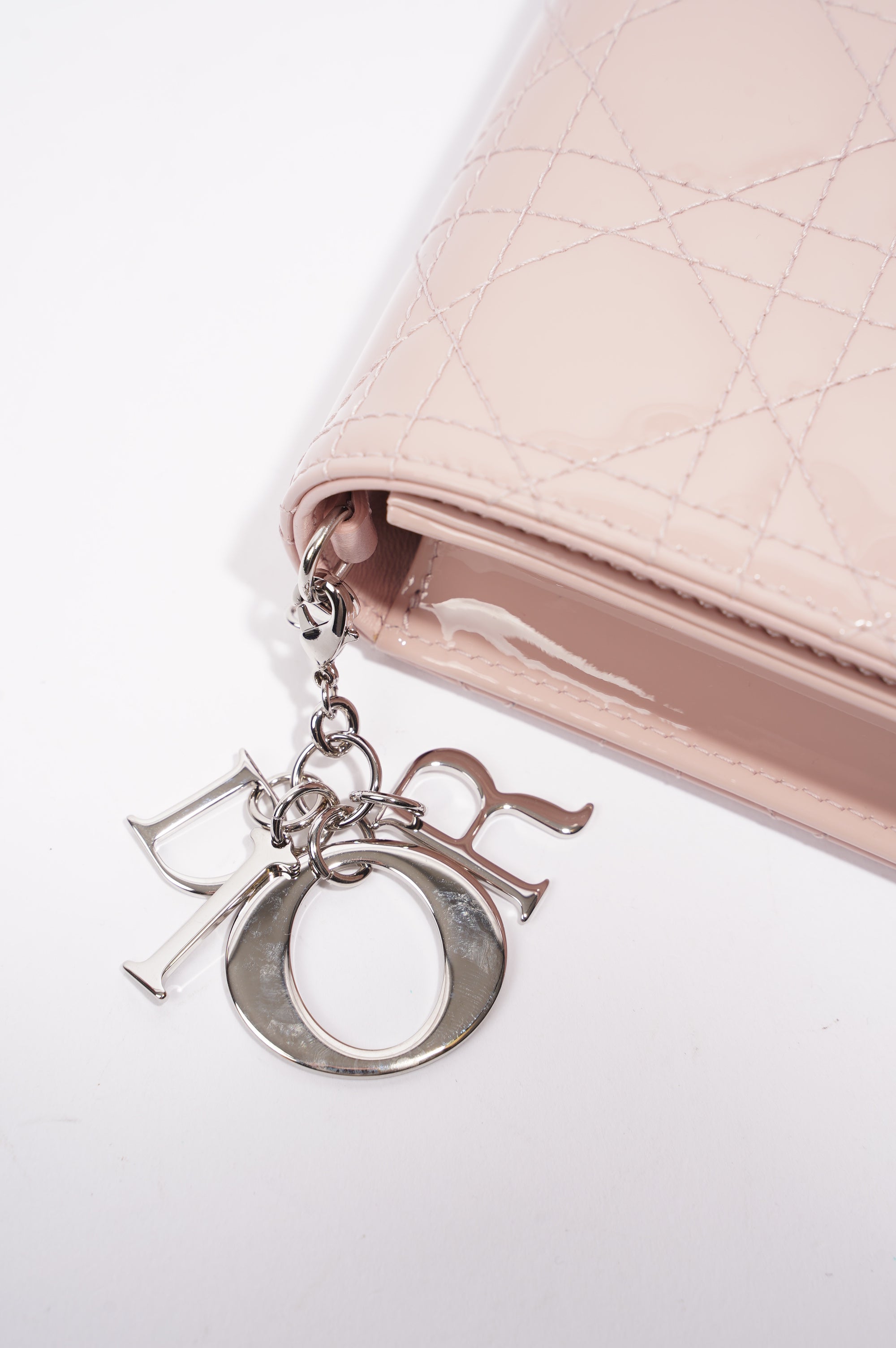 Christian Dior Lady Dior Clutch Pink Patent Leather