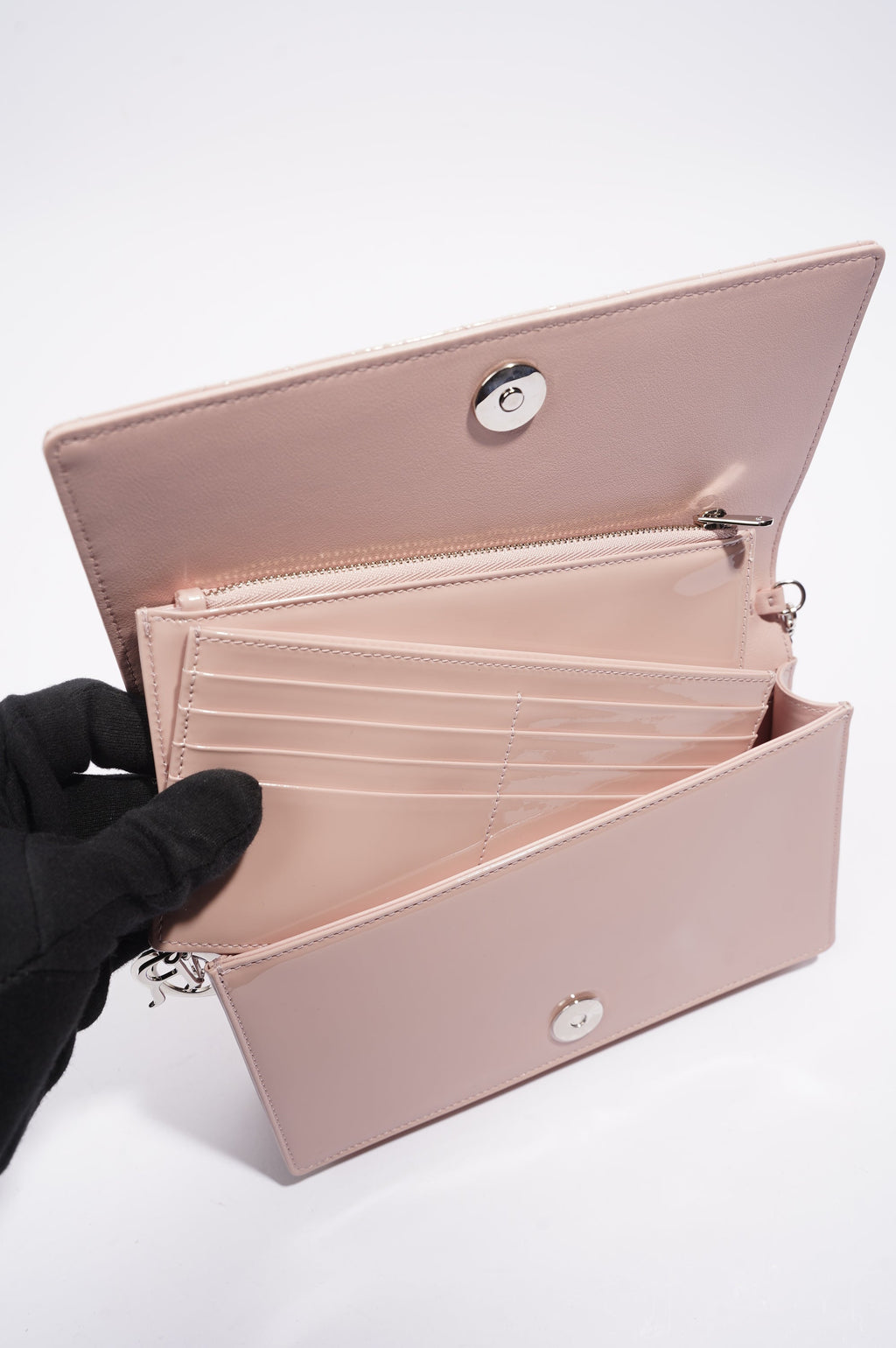 Christian Dior Lady Dior Clutch Pink Patent Leather