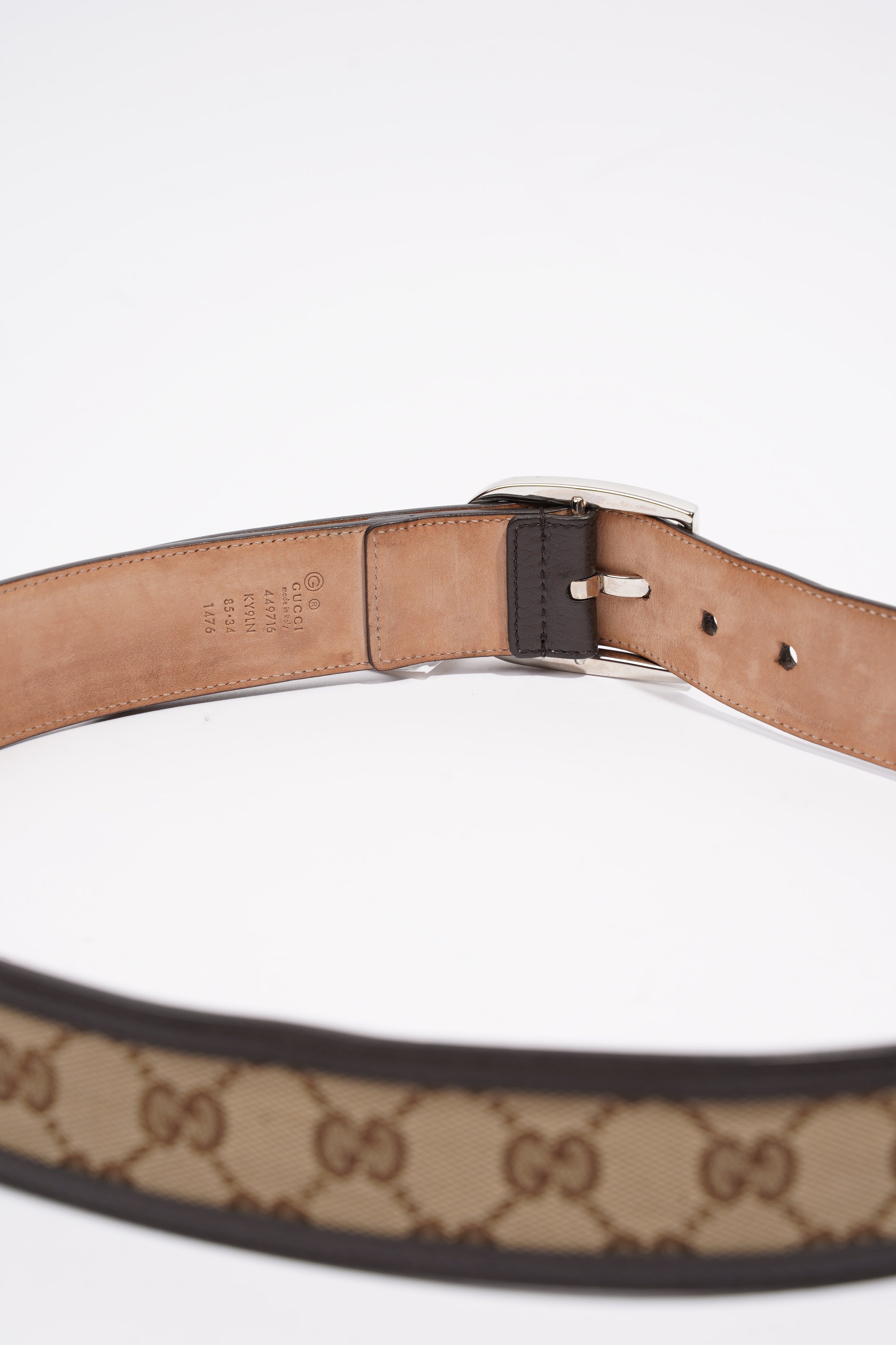 Gucci Belt Supreme / Brown Canvas 85cm 34"