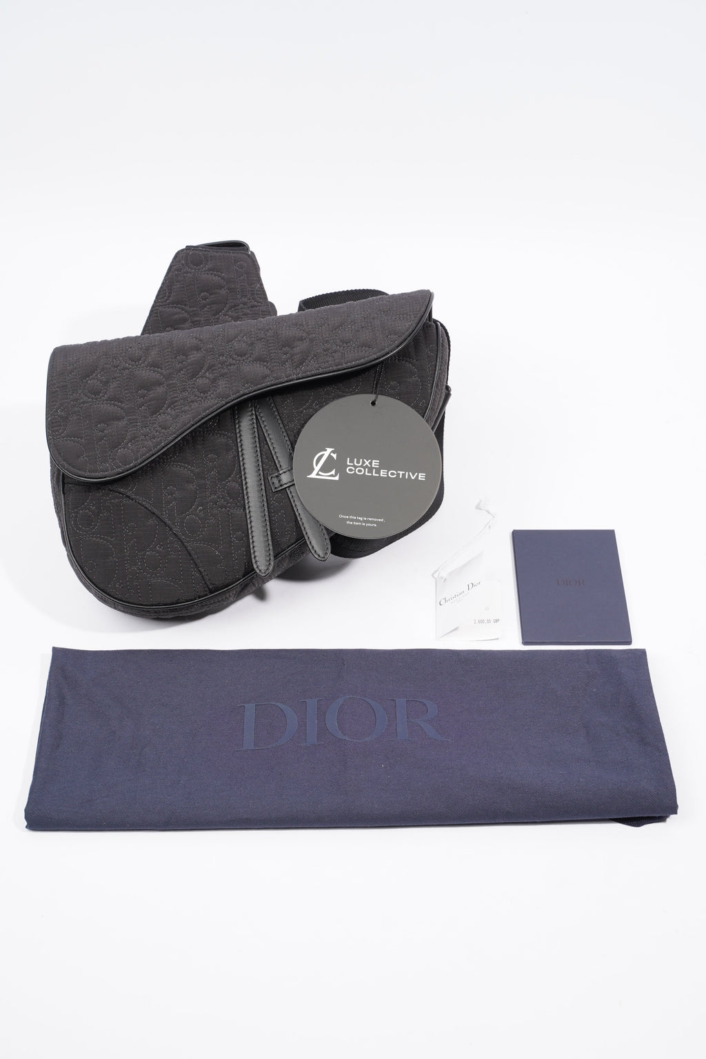 Christian Dior Saddle Bag Black Nylon