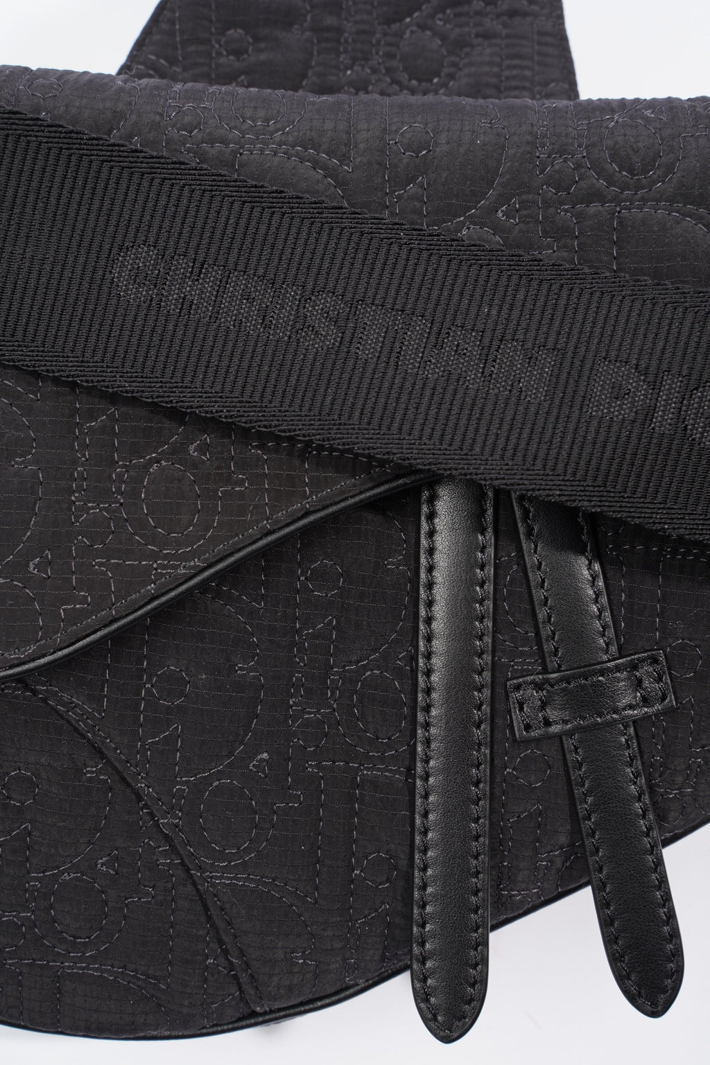 Christian Dior Saddle Bag Black Nylon