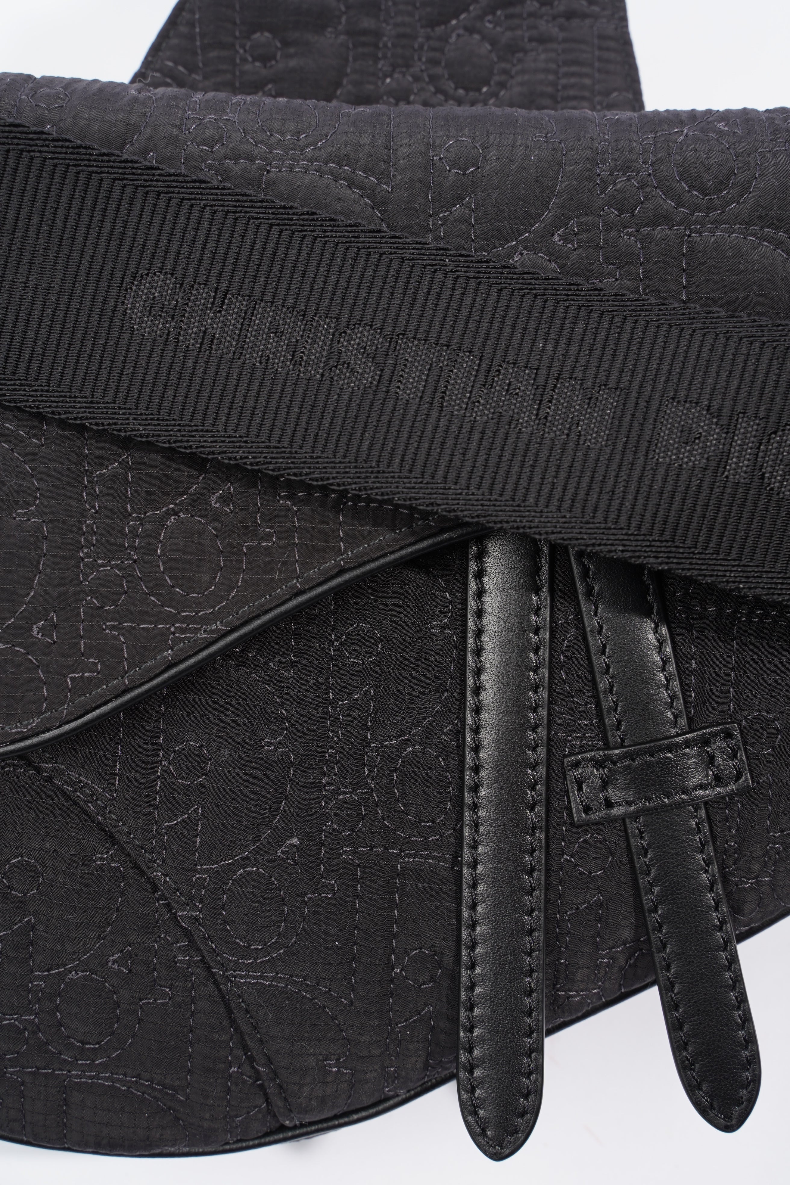 Christian Dior Saddle Bag Black Nylon