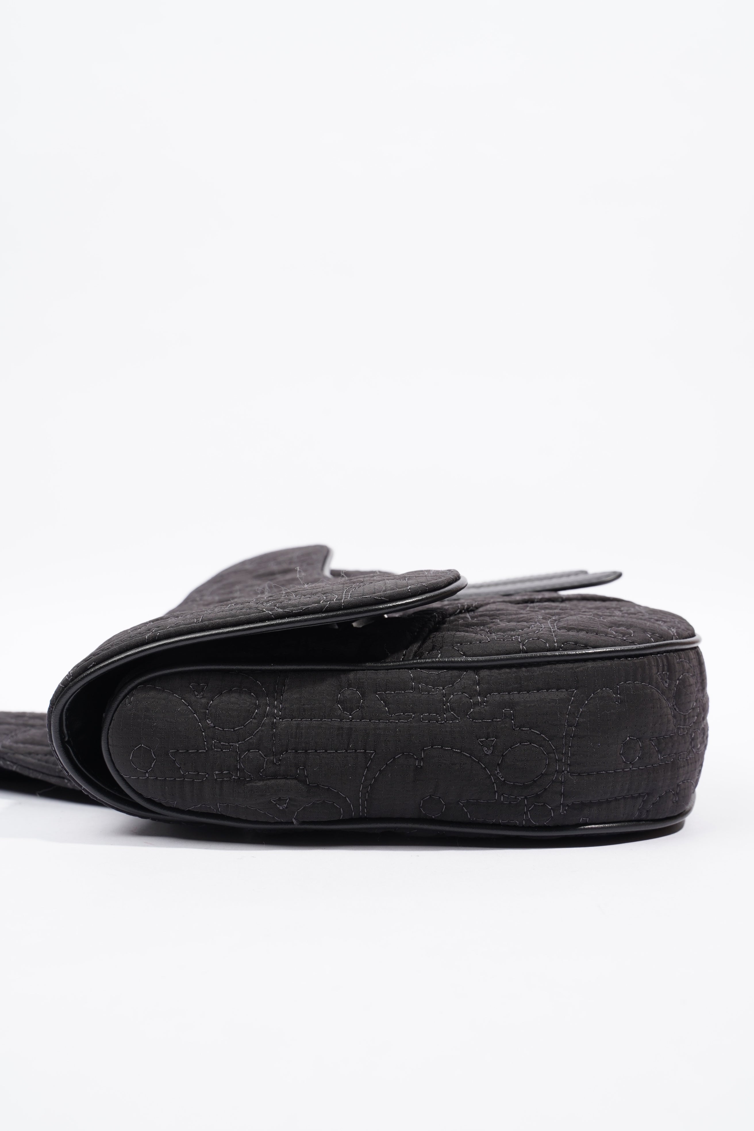 Christian Dior Saddle Bag Black Nylon