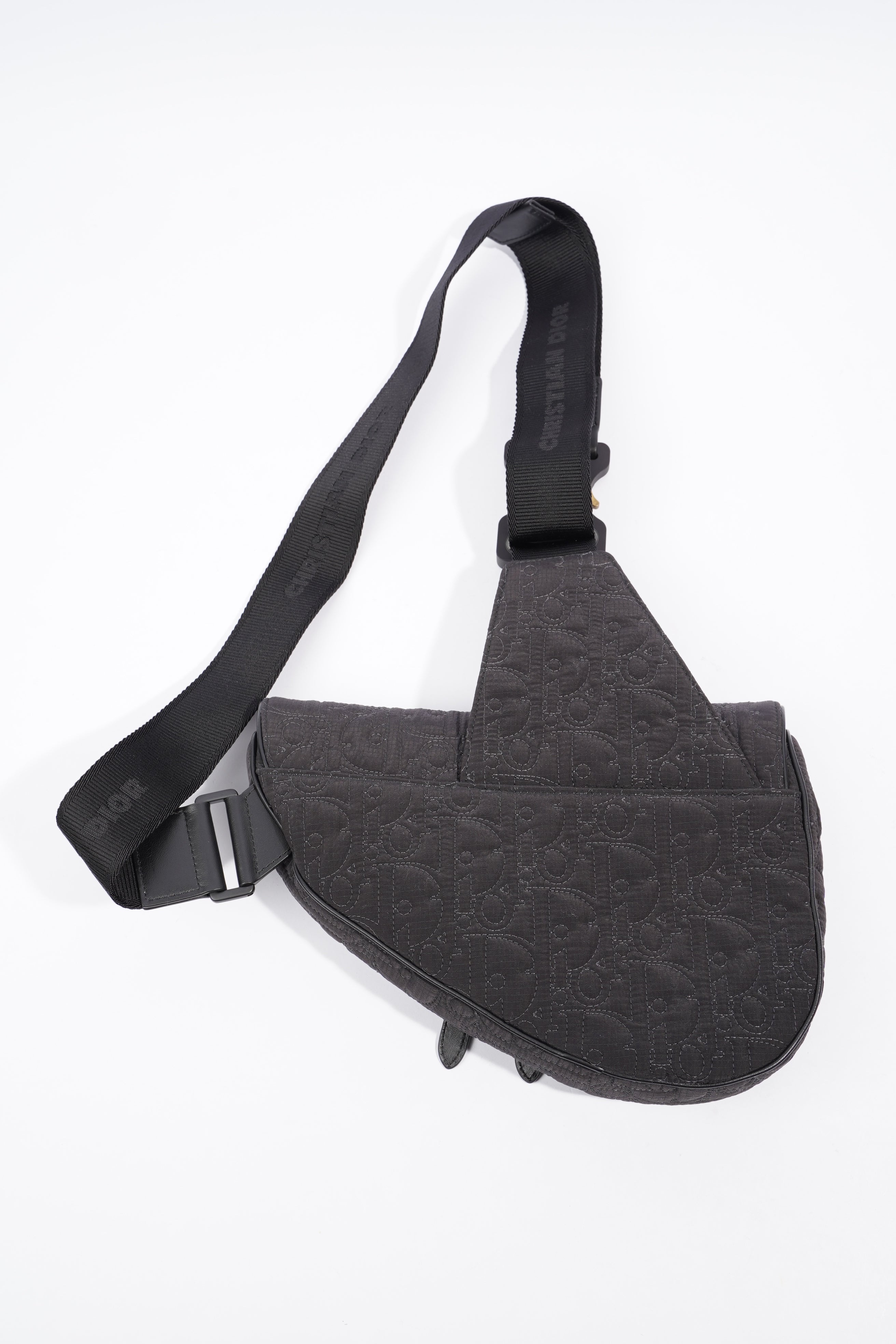 Christian Dior Saddle Bag Black Nylon