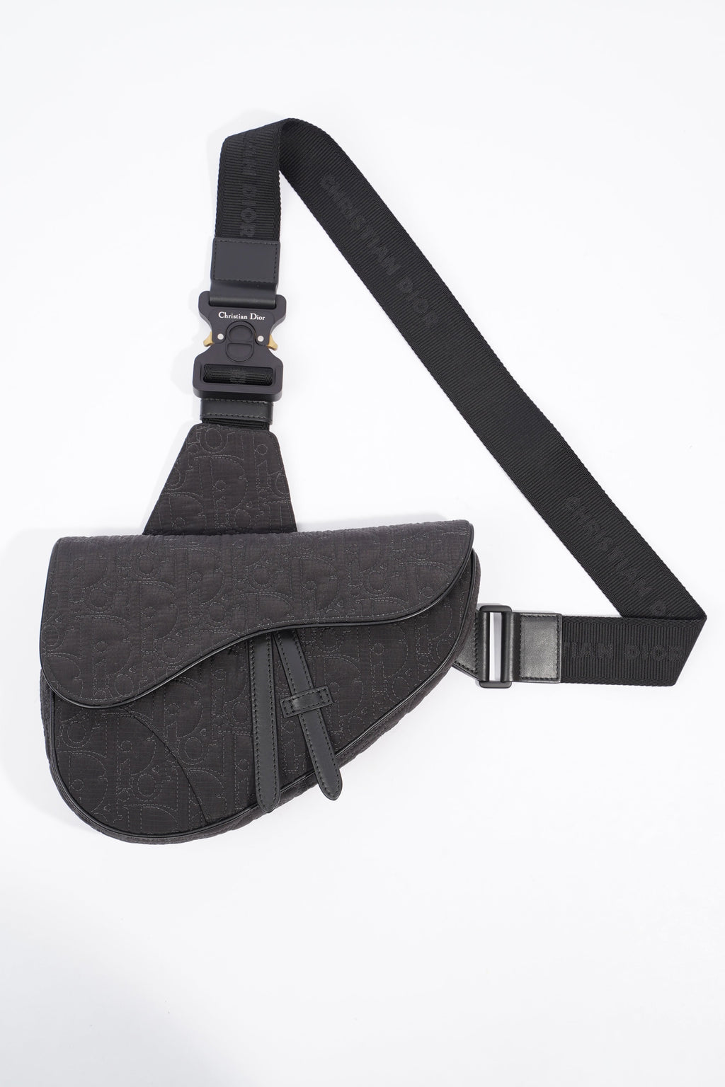 Christian Dior Saddle Bag Black Nylon