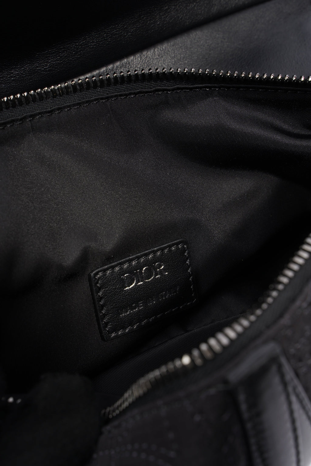 Christian Dior Saddle Bag Black Nylon