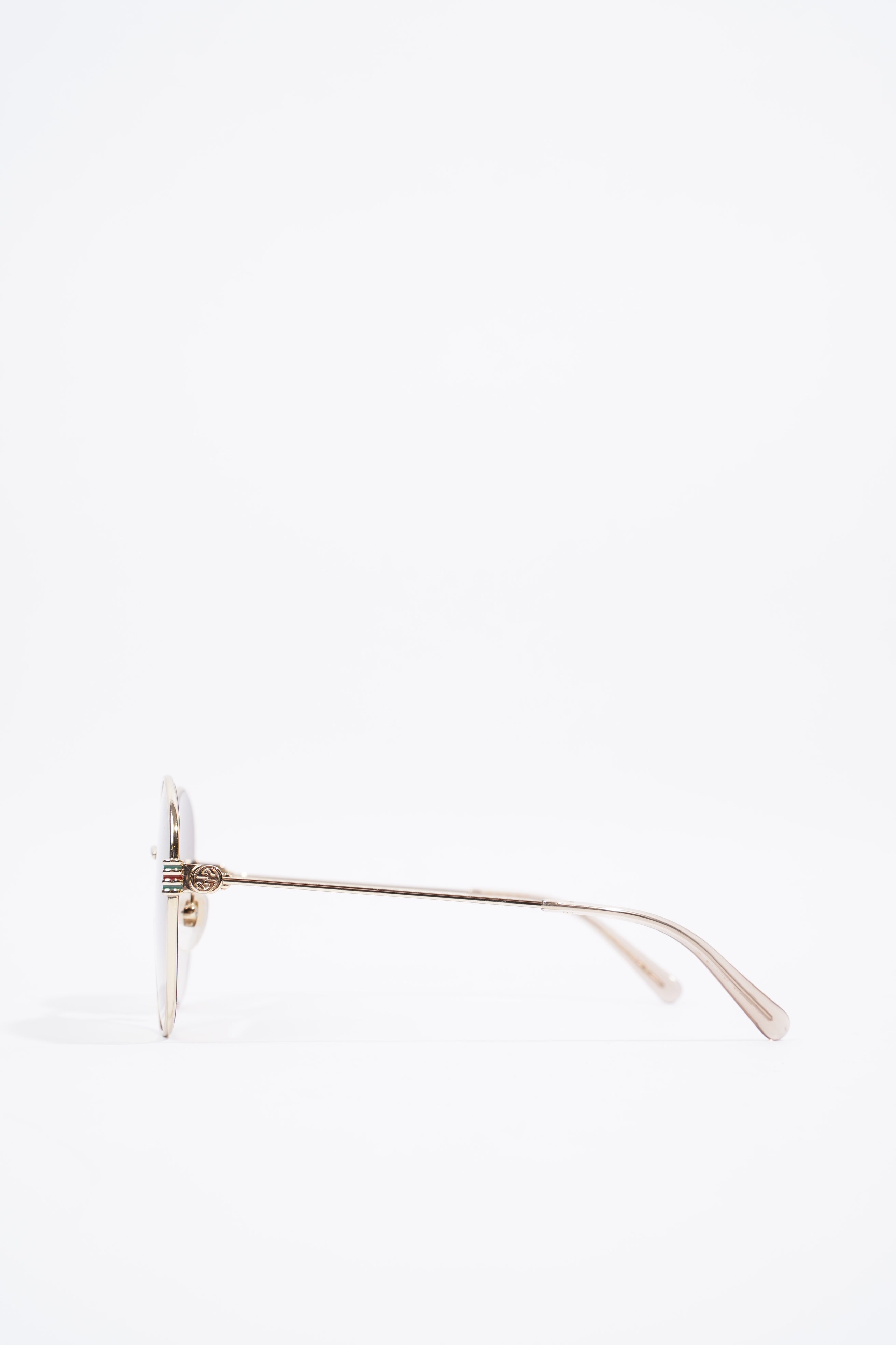 Gucci Oversized Round Sunglasses Gold Base Metal 60mm 17mm