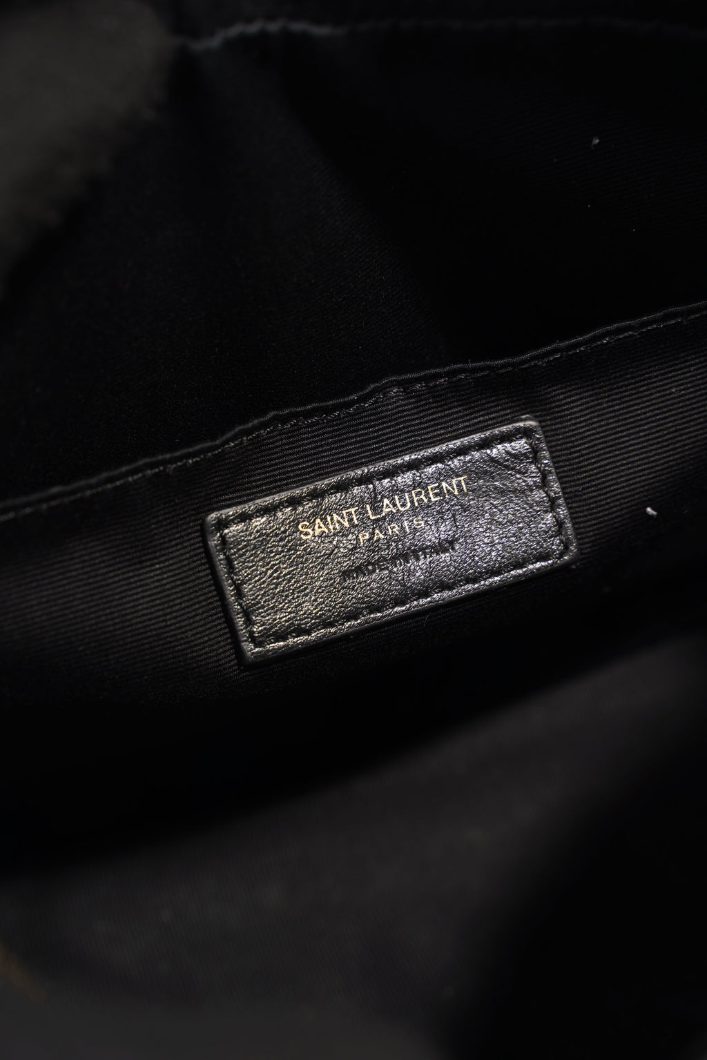 Saint Laurent Lou Camera Croc Black Embossed Leather Medium