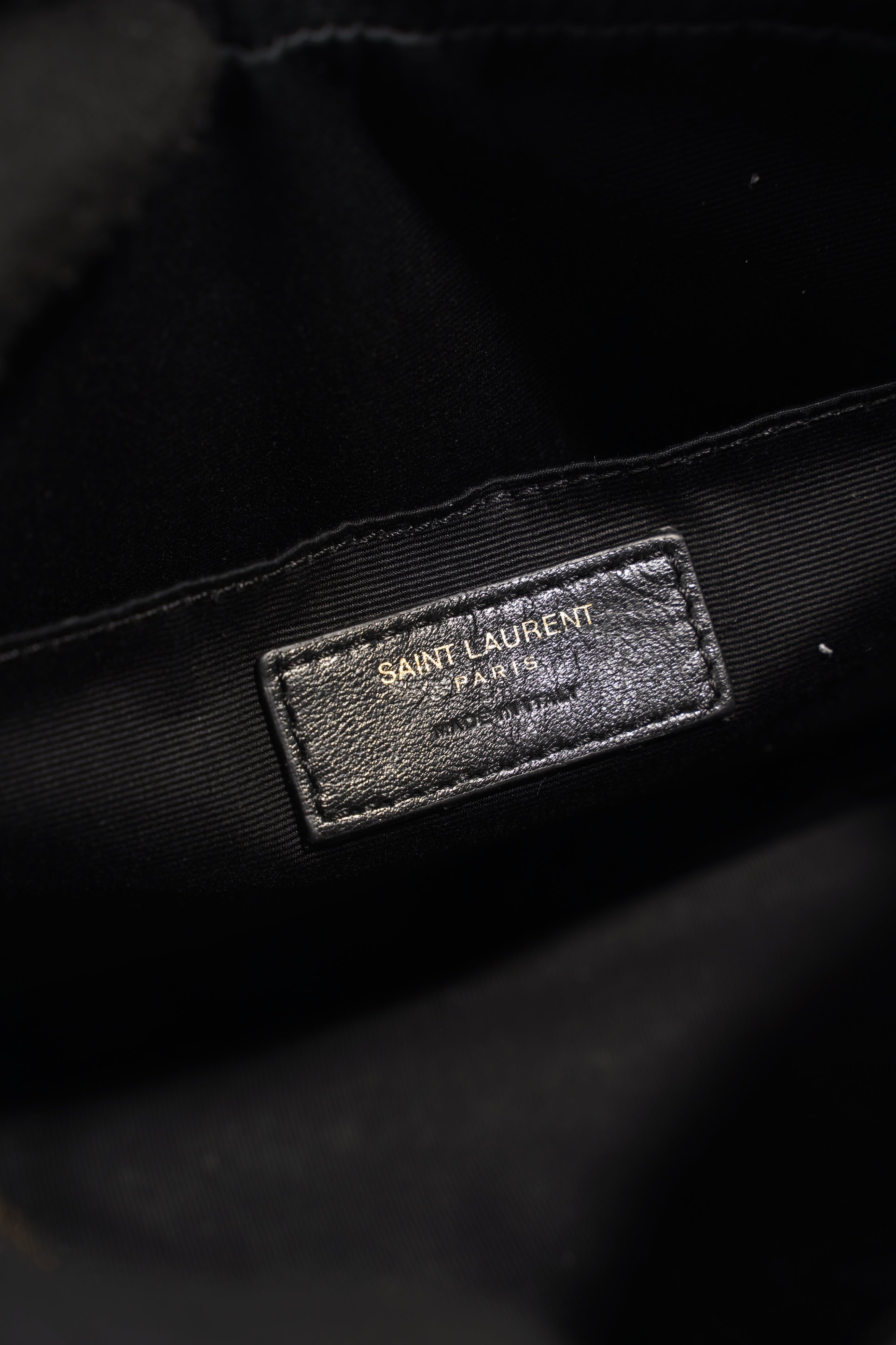 Saint Laurent Lou Camera Croc Black Embossed Leather Medium