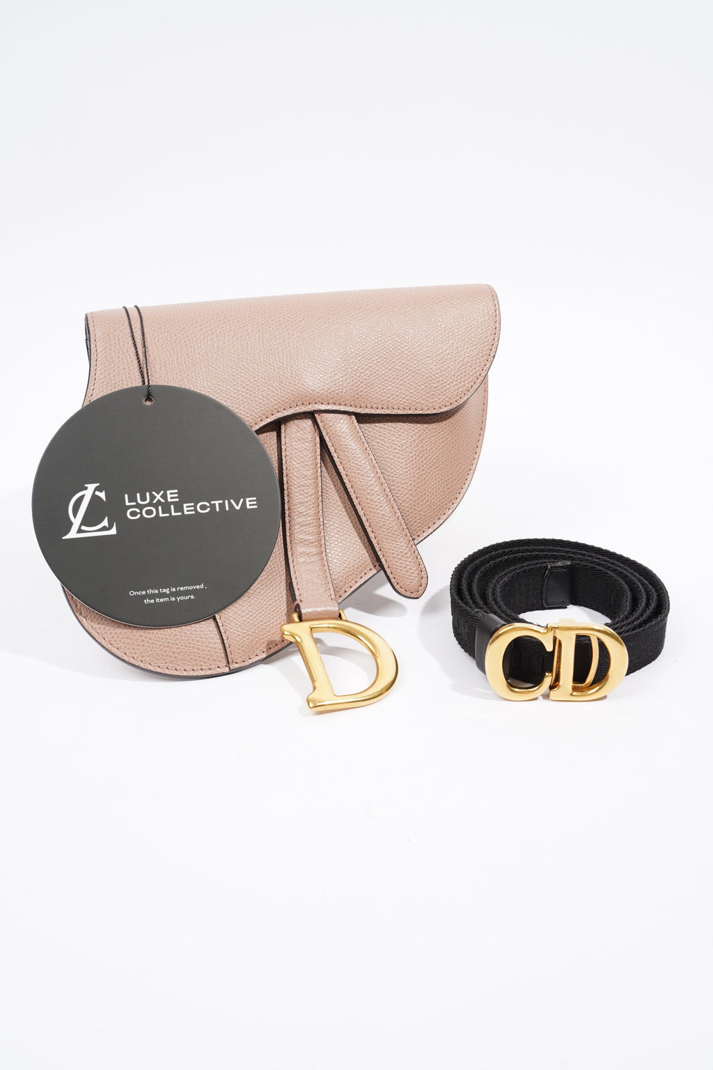 Christian Dior Saddle Belt Bag Nude Leather
