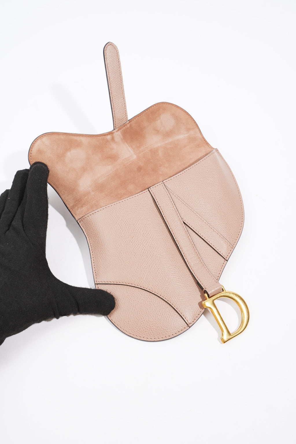 Christian Dior Saddle Belt Bag Nude Leather