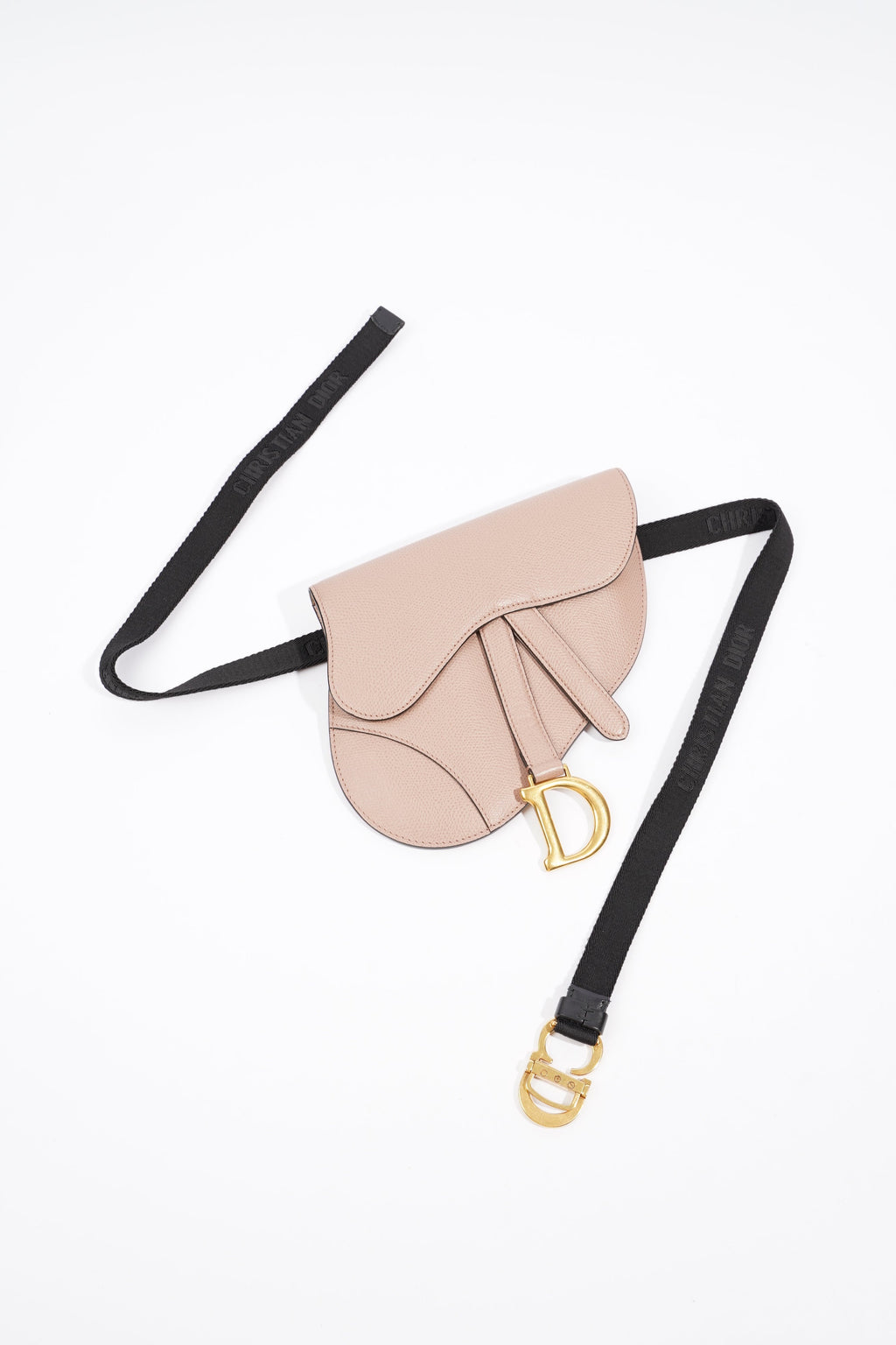 Christian Dior Saddle Belt Bag Nude Leather