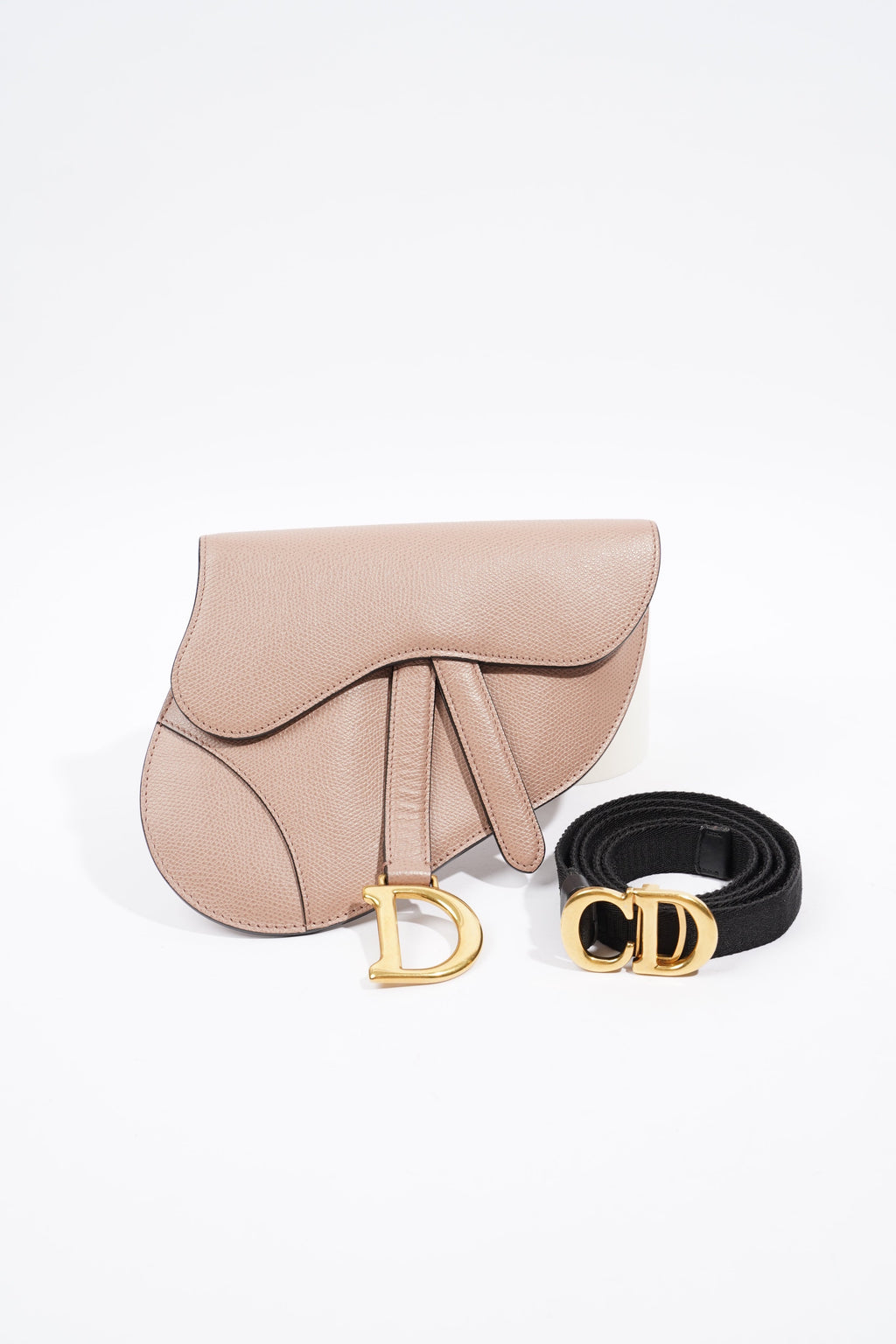 Christian Dior Saddle Belt Bag Nude Leather