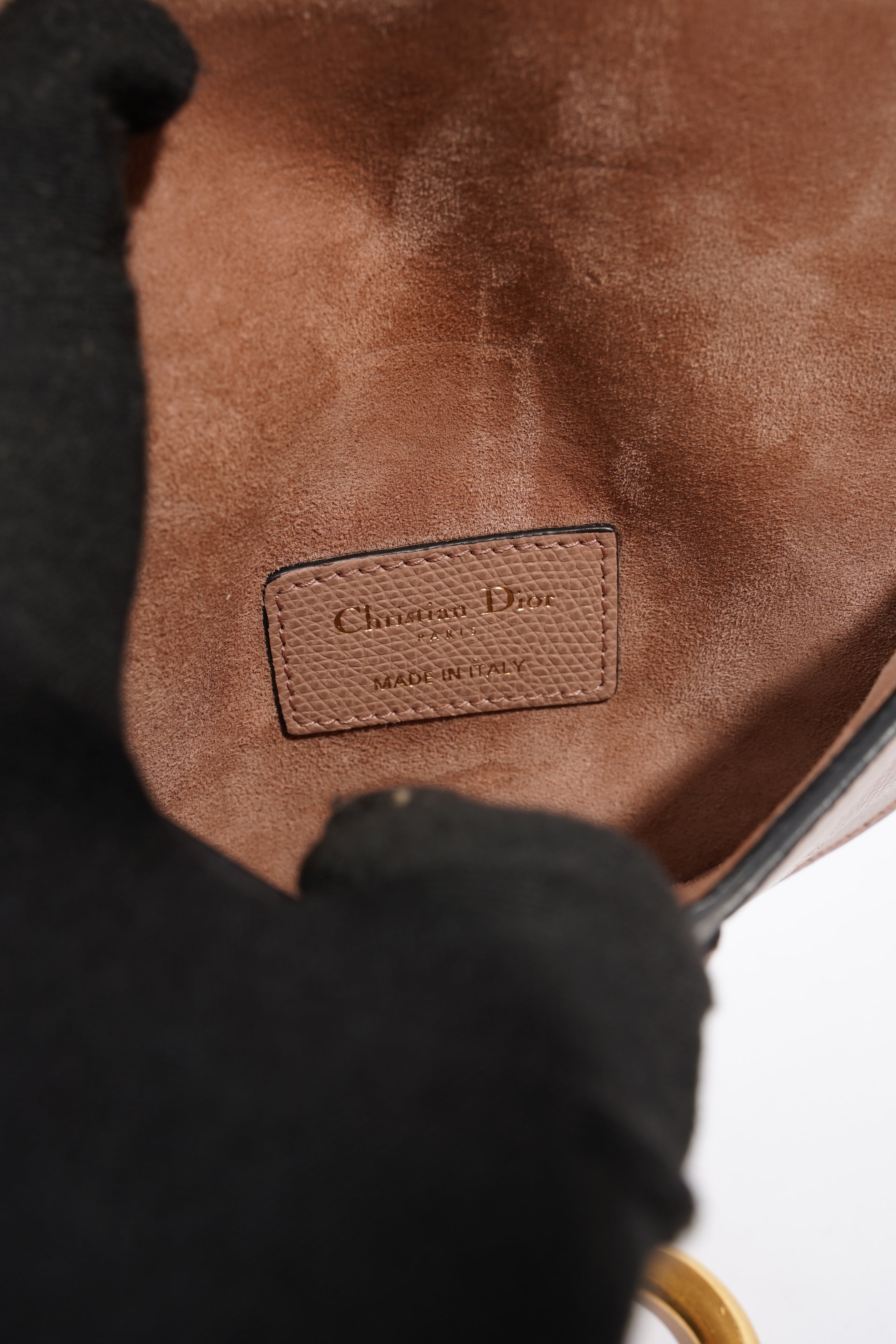 Christian Dior Saddle Belt Bag Nude Leather