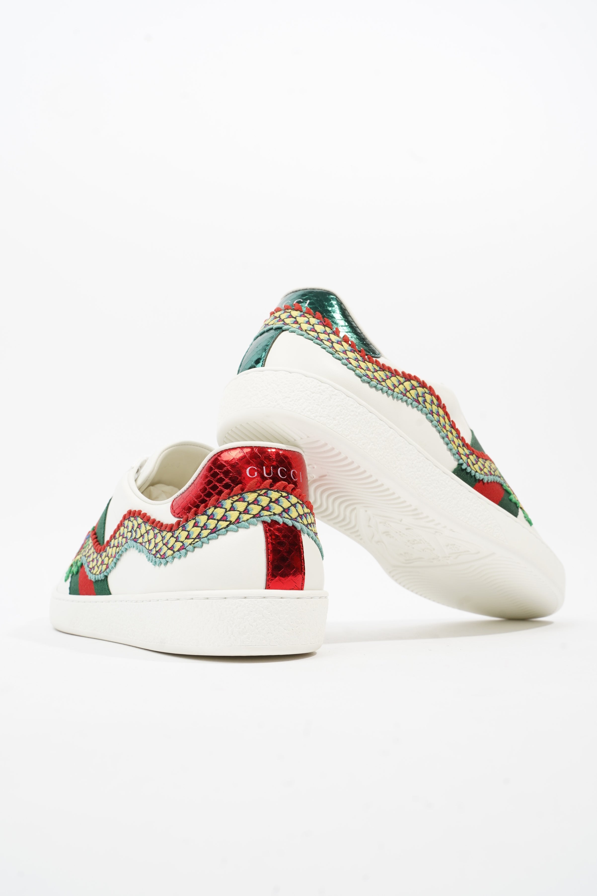 Gucci Ace Dragon White / Green / Red Leather EU 43 UK 9