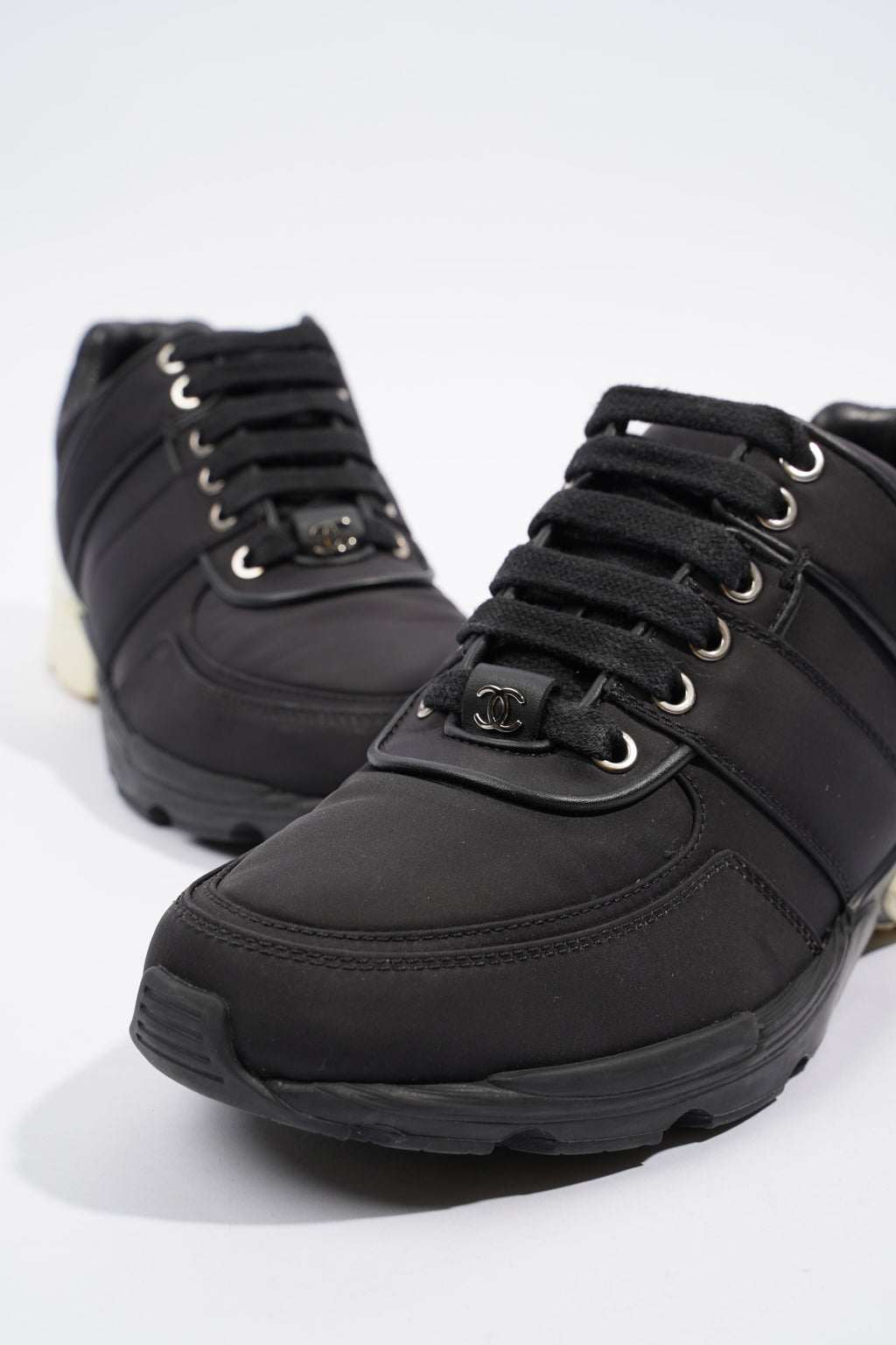 Chanel CC Logo Sneaker Black / White Nylon EU 36.5 UK 3.5