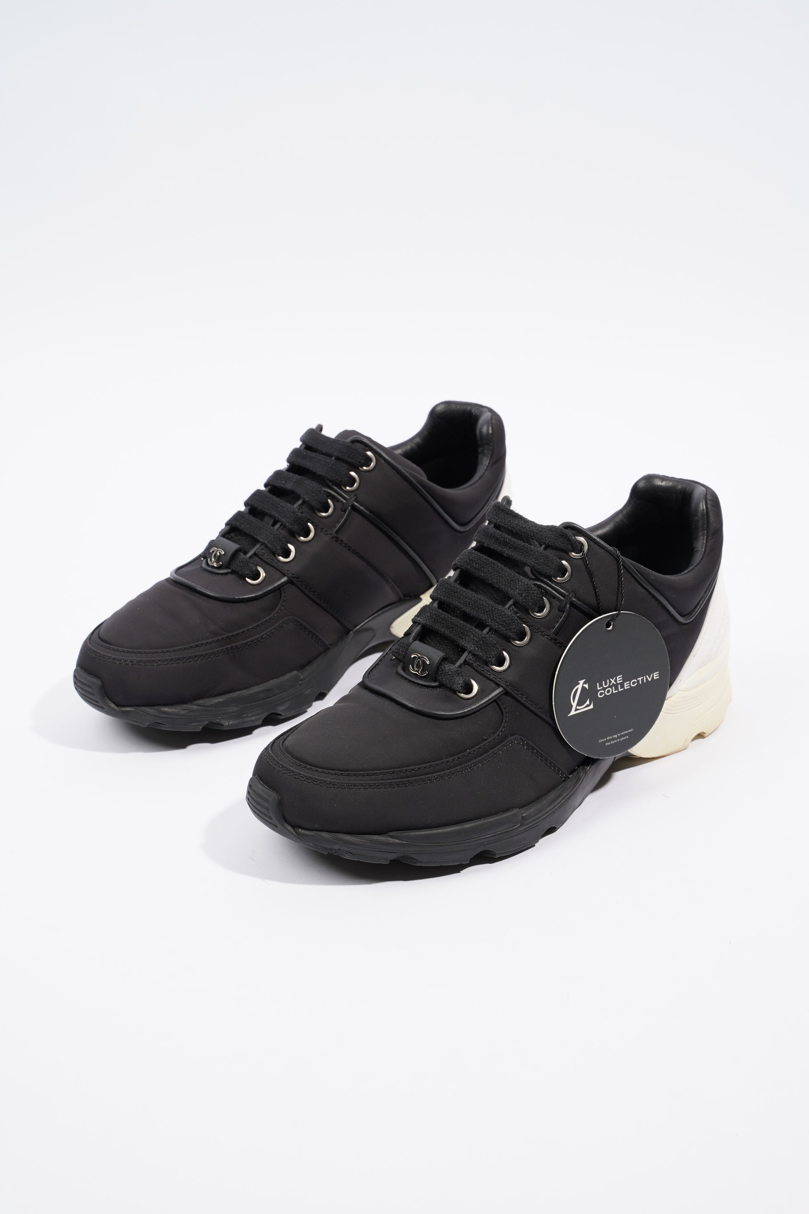 Chanel CC Logo Sneaker Black / White Nylon EU 36.5 UK 3.5