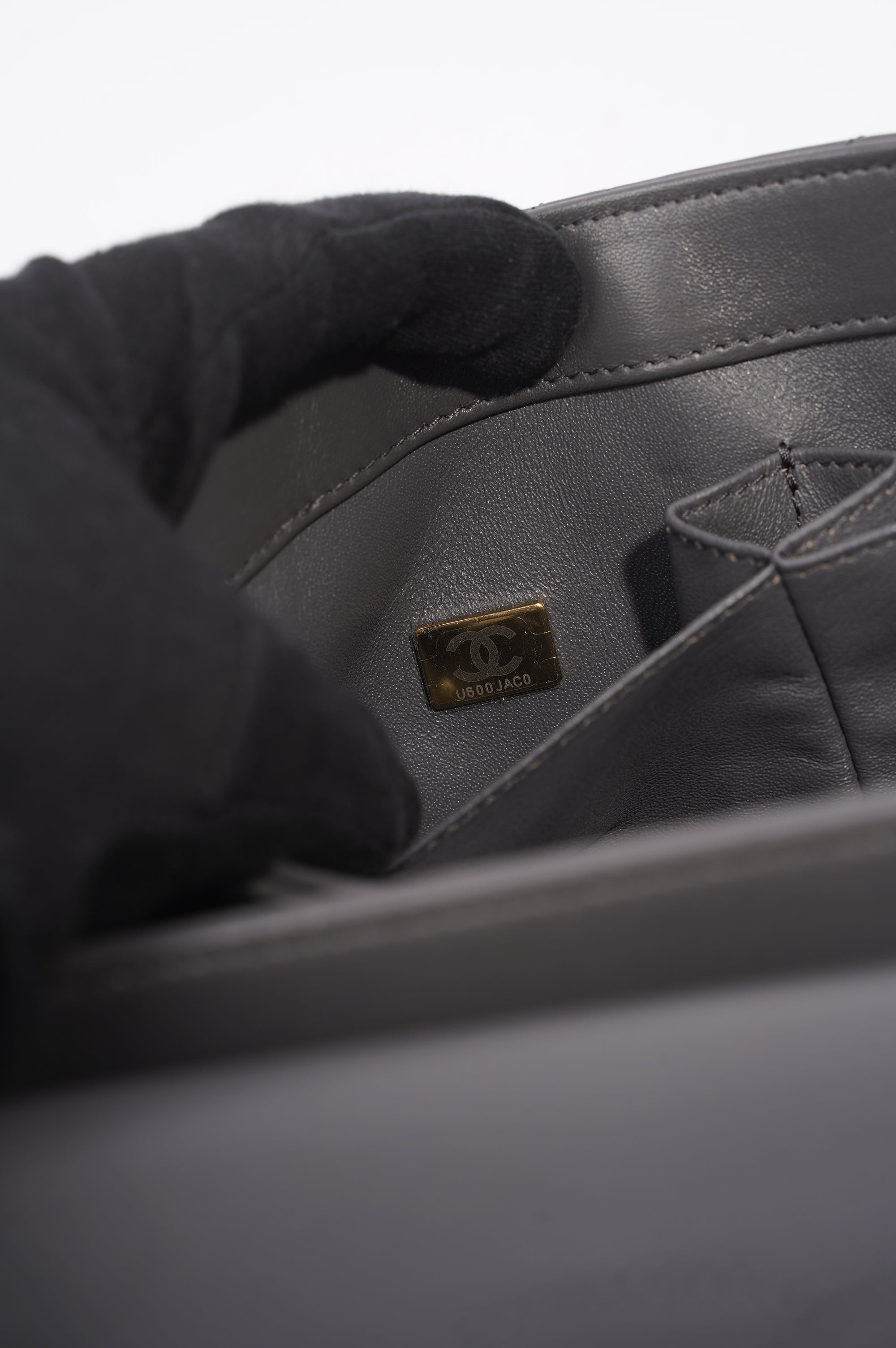 Chanel CC Trendy Bag Grey Lambskin Leather Small