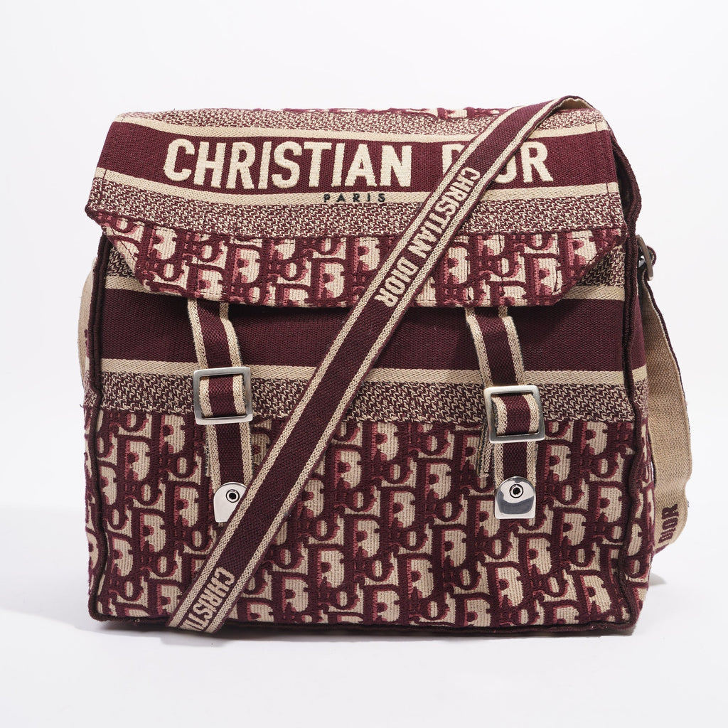 Christian Dior Diorcamp Messenger Bag Purple Oblique Canvas Medium