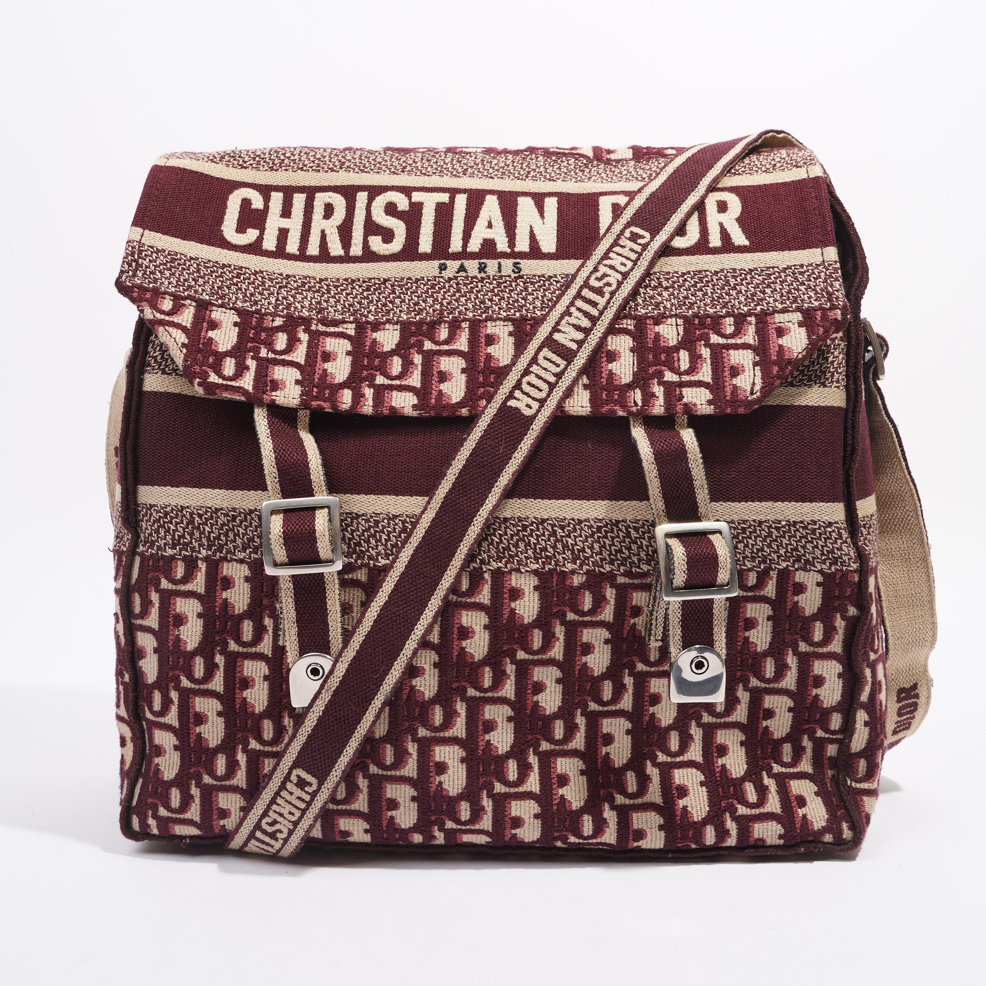 Christian Dior Diorcamp Messenger Bag Purple Oblique Canvas Medium