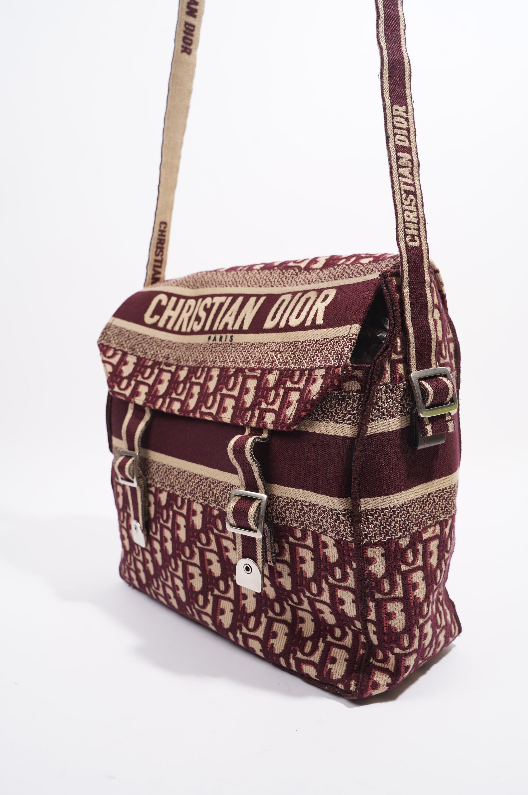Christian Dior Diorcamp Messenger Bag Purple Oblique Canvas Medium