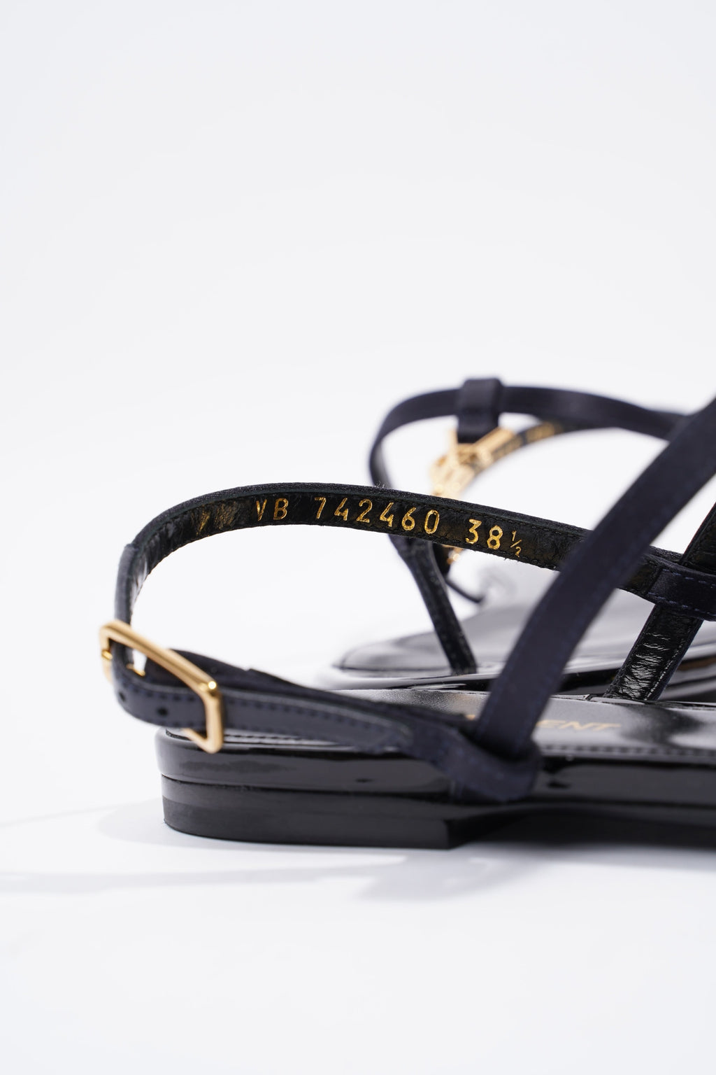 Saint Laurent Cassandra Sandal Black Patent Leather EU 38.5 UK 5.5