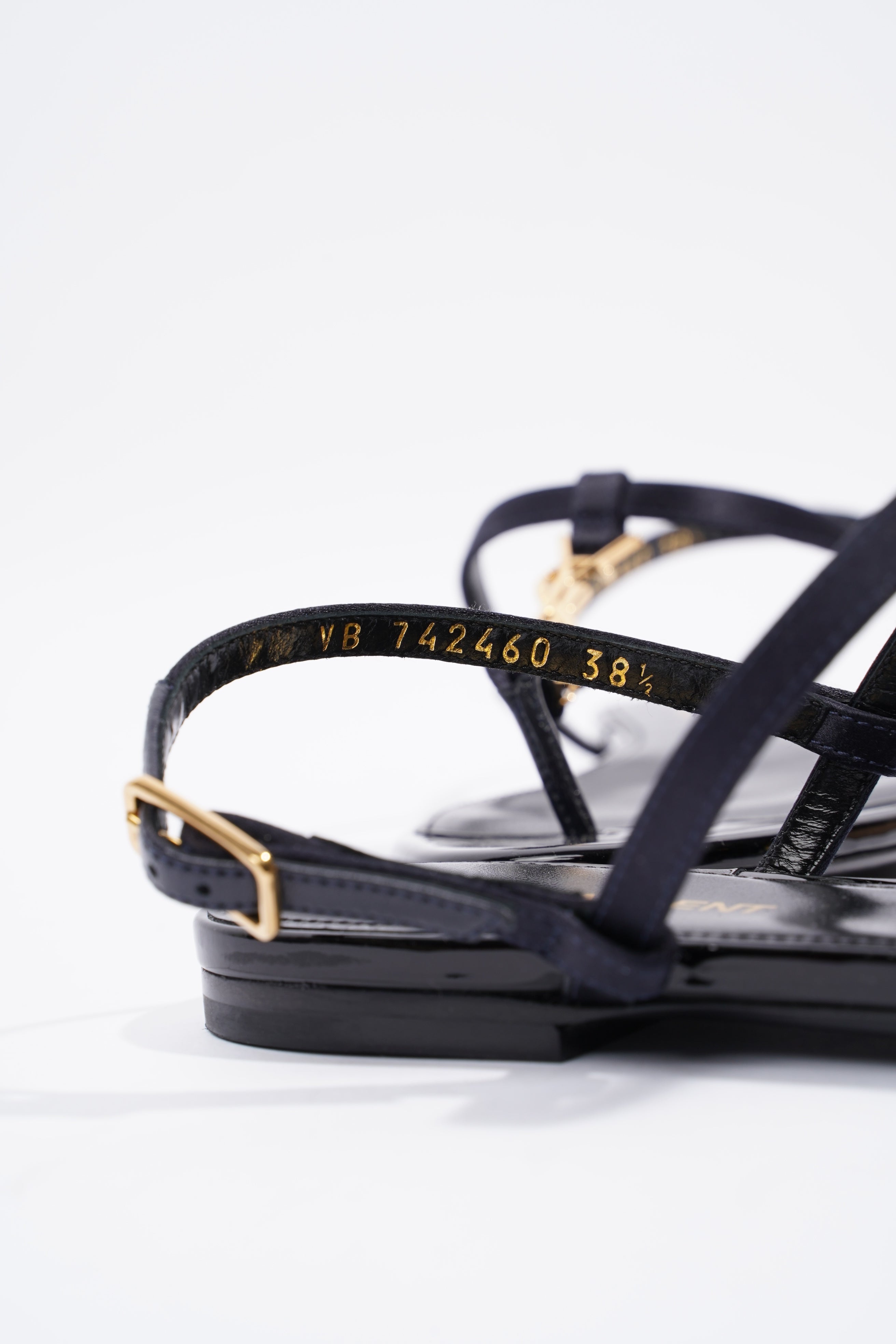 Saint Laurent Cassandra Sandal Black Patent Leather EU 38.5 UK 5.5
