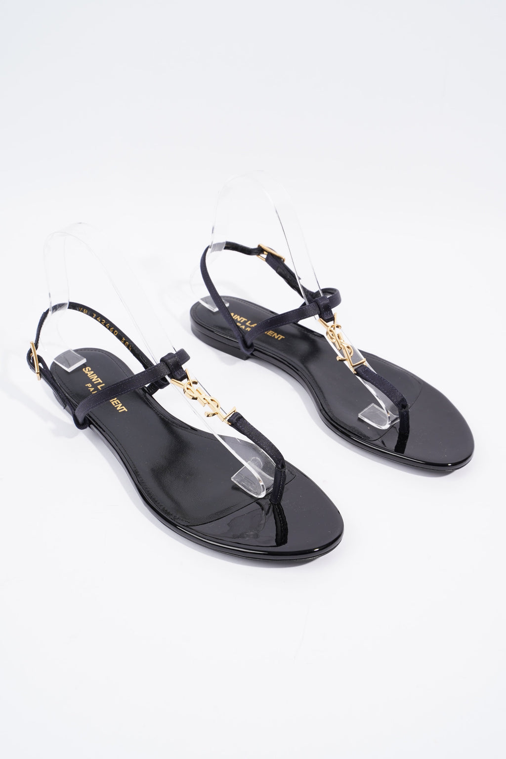 Saint Laurent Cassandra Sandal Black Patent Leather EU 38.5 UK 5.5