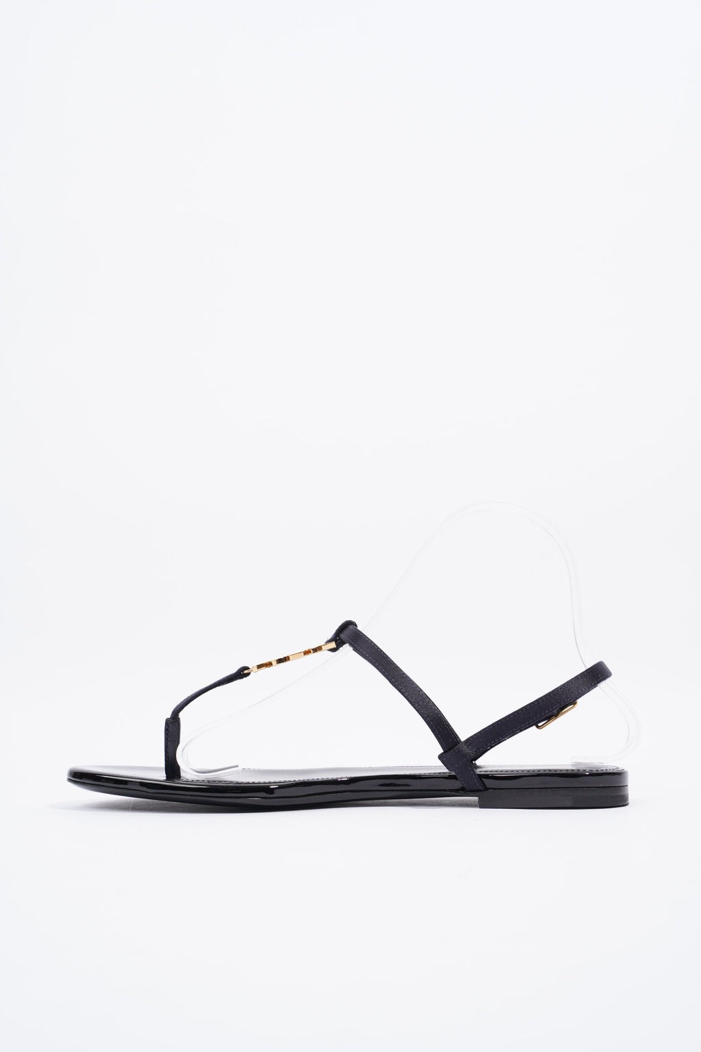 Saint Laurent Cassandra Sandal Black Patent Leather EU 38.5 UK 5.5