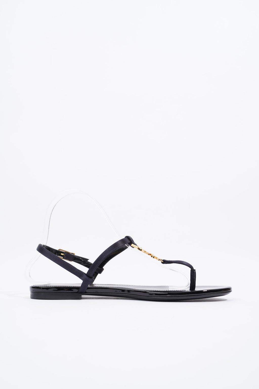Saint Laurent Cassandra Sandal Black Patent Leather EU 38.5 UK 5.5