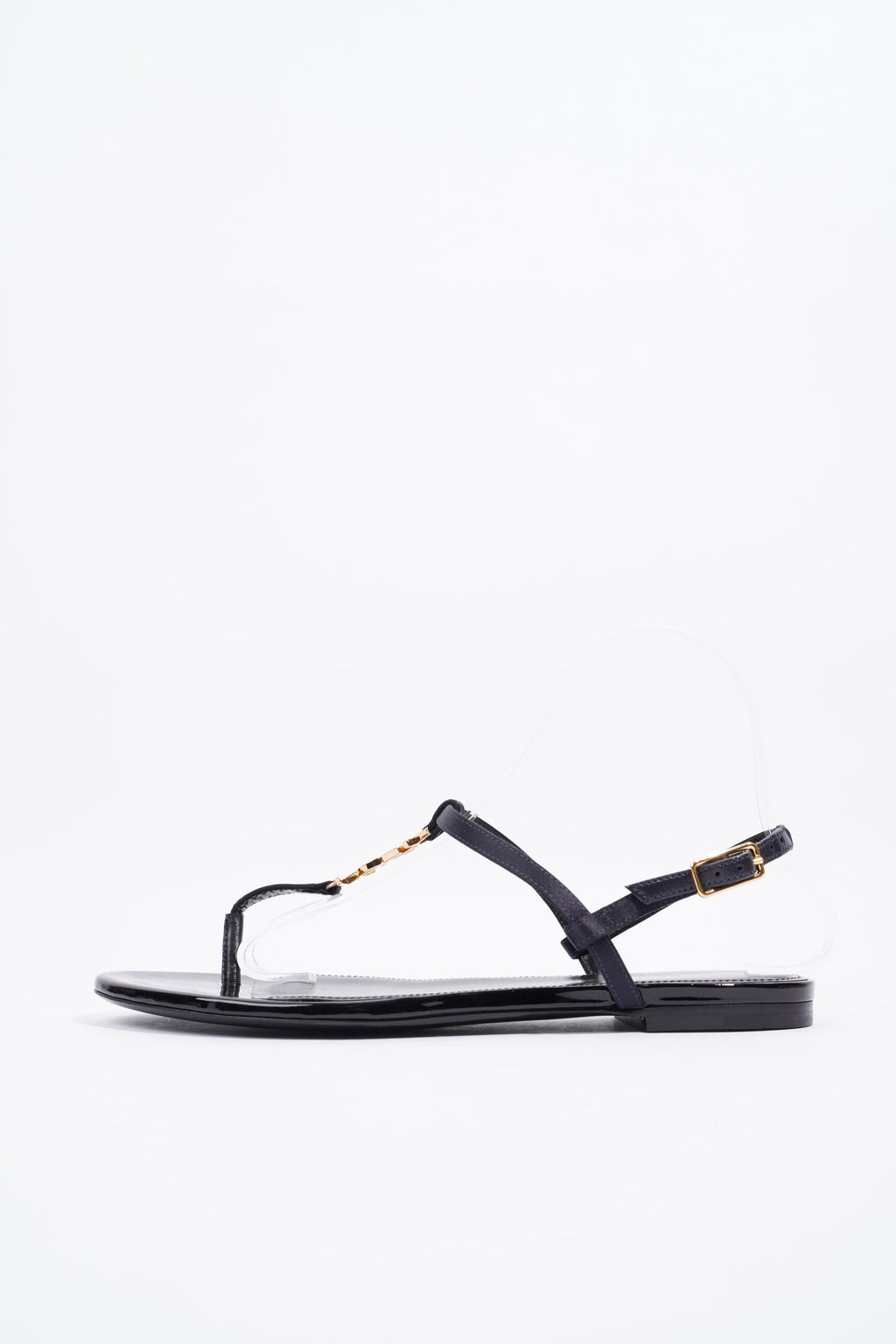 Saint Laurent Cassandra Sandal Black Patent Leather EU 38.5 UK 5.5