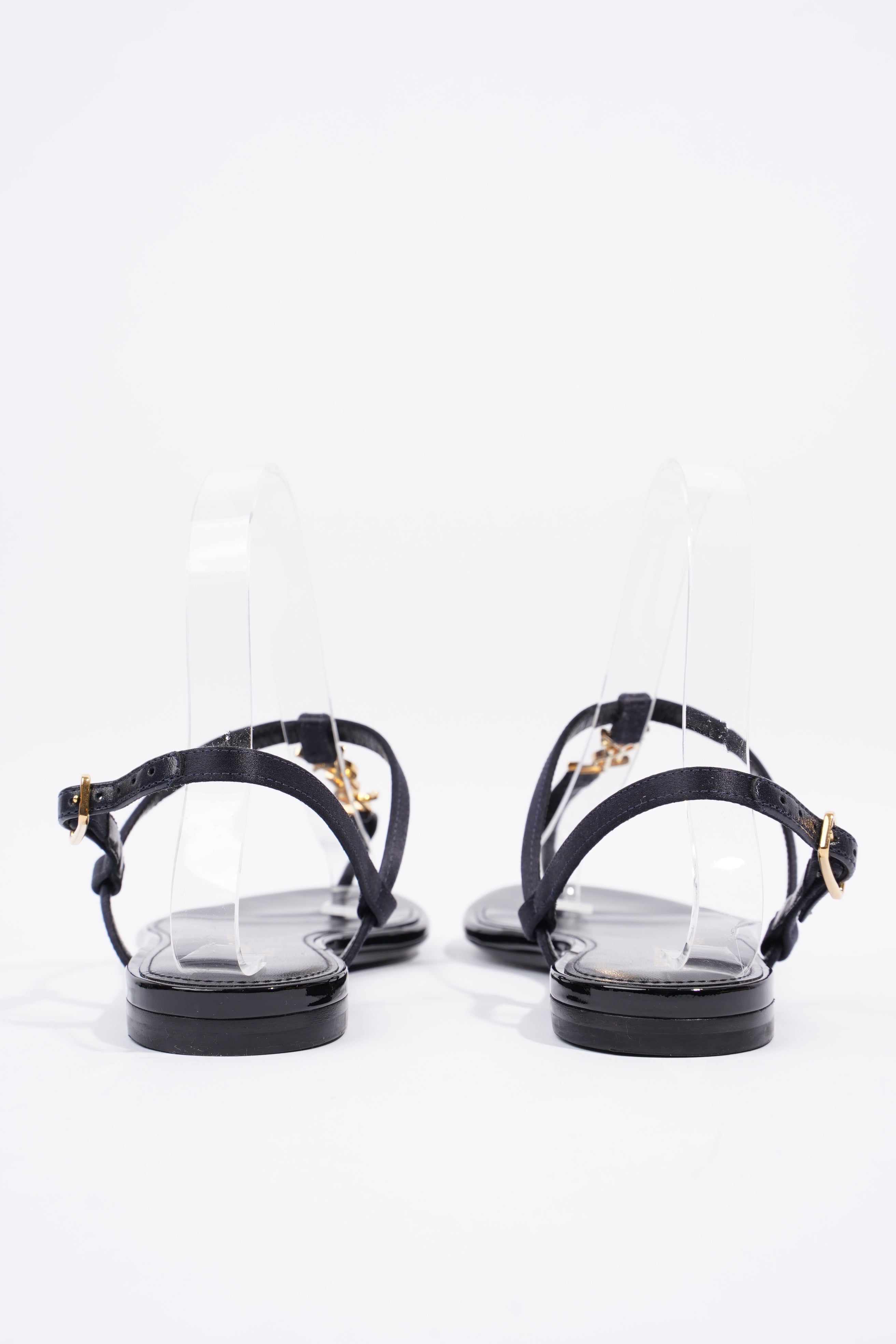 Saint Laurent Cassandra Sandal Black Patent Leather EU 38.5 UK 5.5