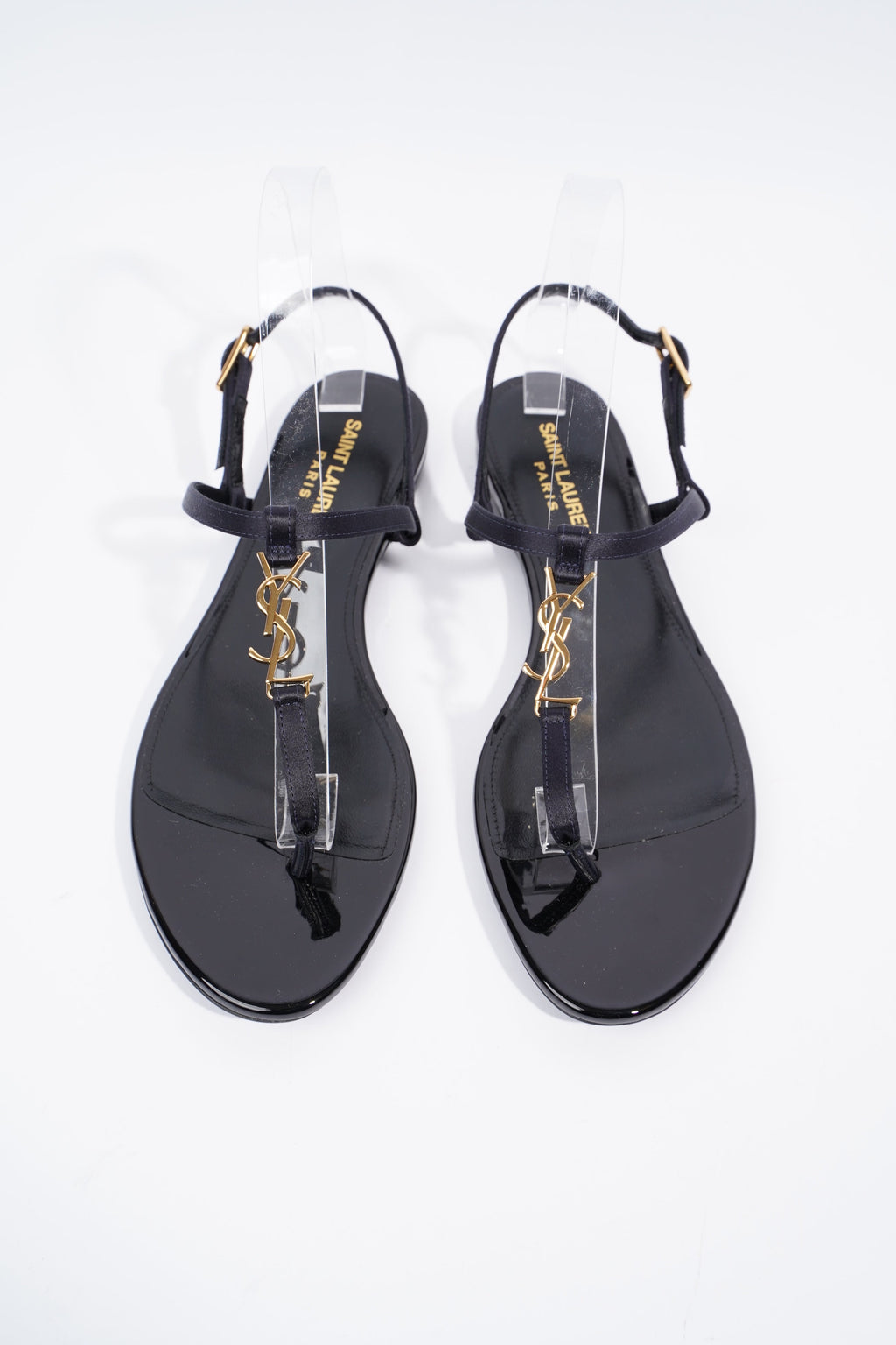 Saint Laurent Cassandra Sandal Black Patent Leather EU 38.5 UK 5.5