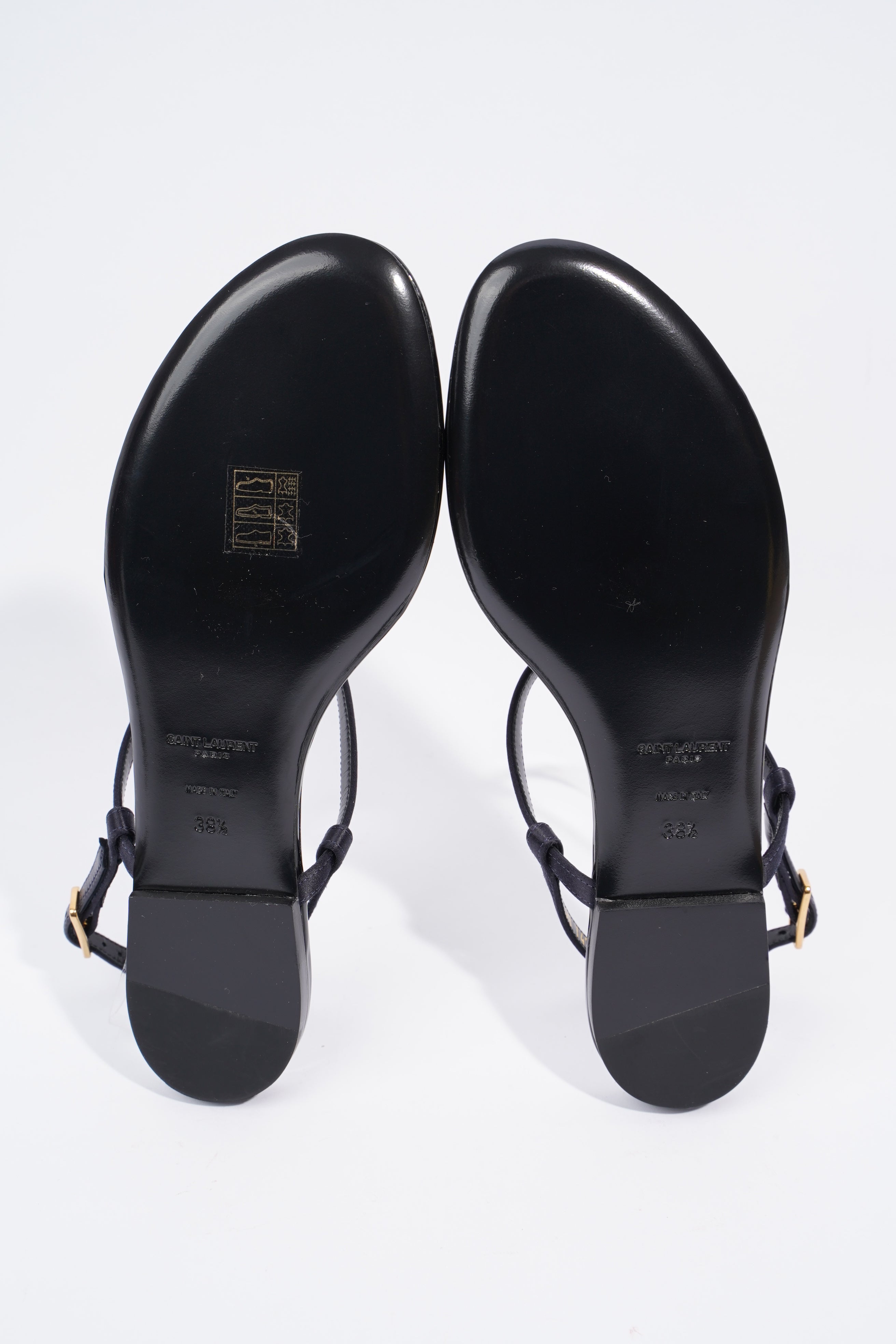 Saint Laurent Cassandra Sandal Black Patent Leather EU 38.5 UK 5.5
