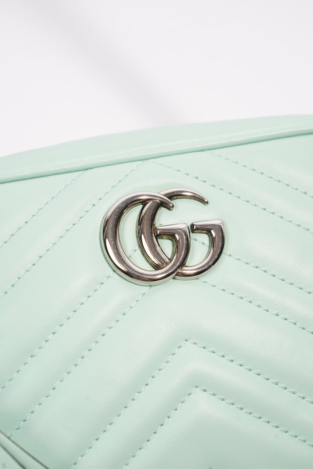 Gucci GG Marmont Mint Green Matelasse Leather Mini