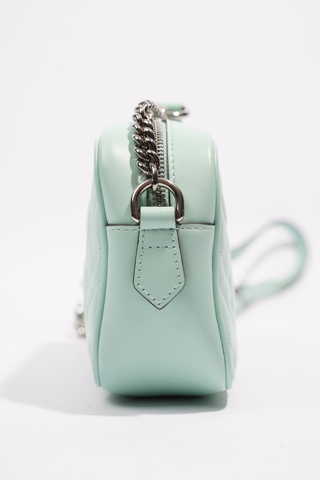 Gucci GG Marmont Mint Green Matelasse Leather Mini