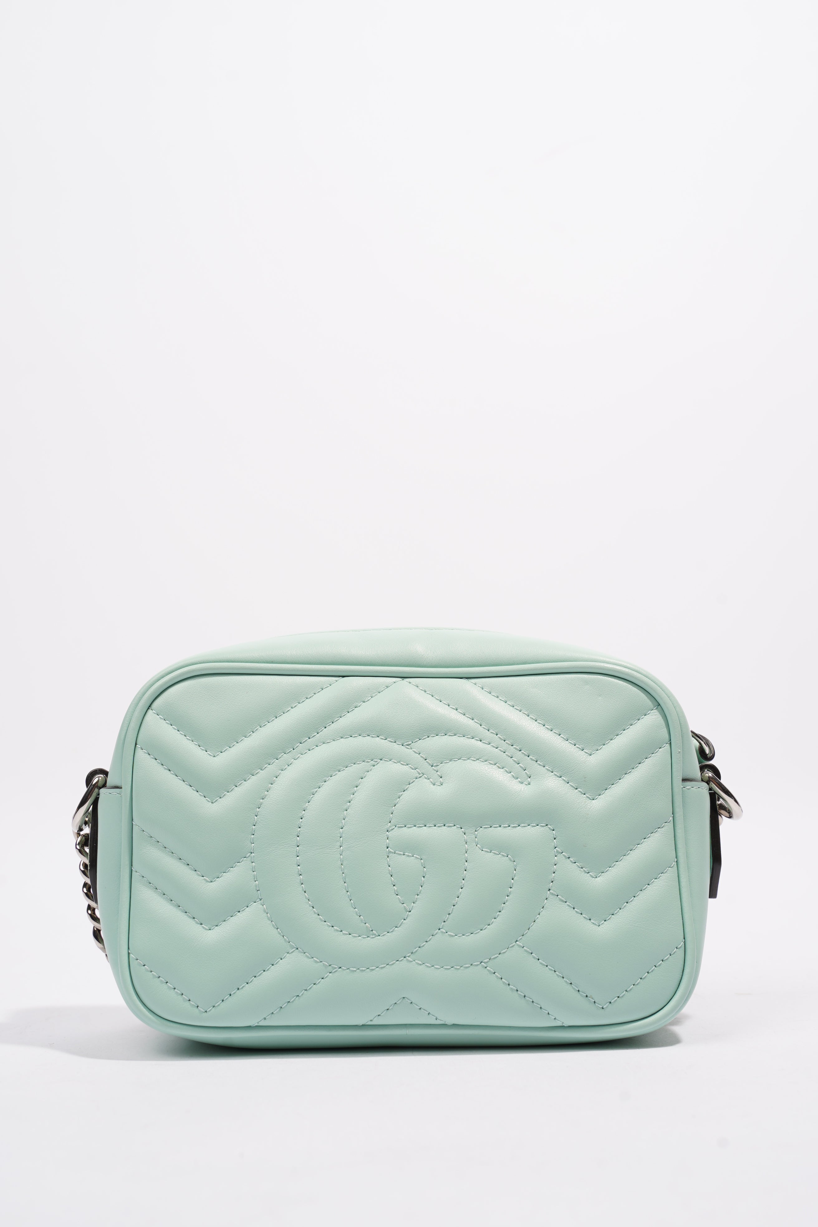 Gucci GG Marmont Mint Green Matelasse Leather Mini