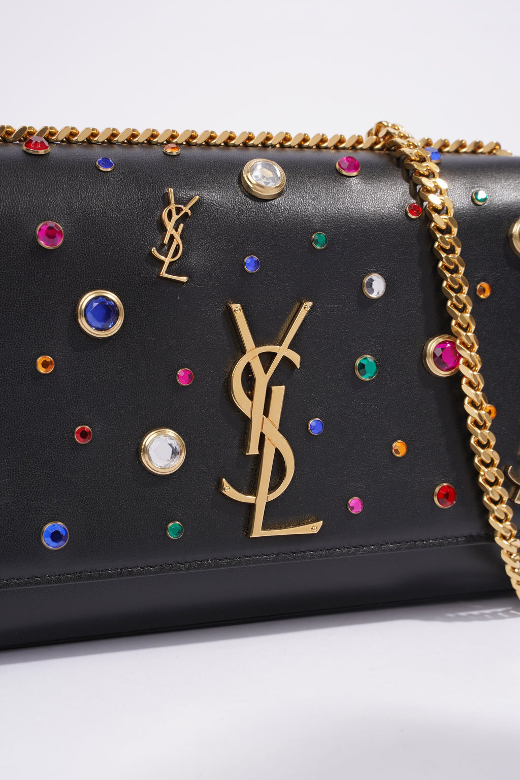 Saint Laurent YSL Kate Gem Embellished Medium Black / Embellished Leather