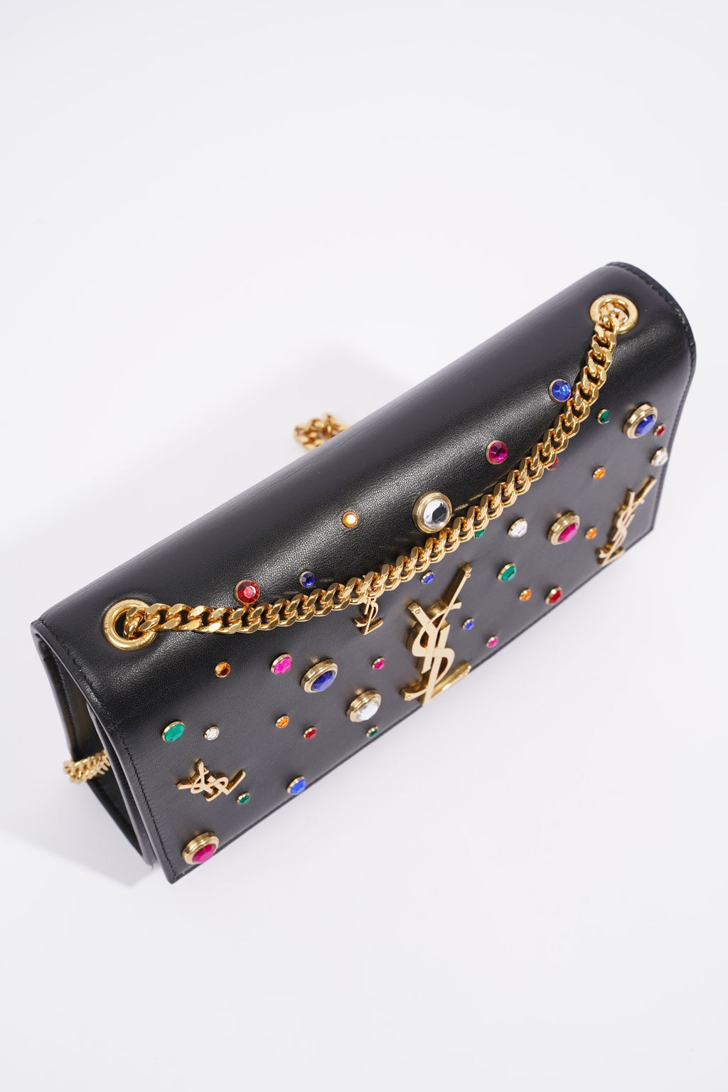 Saint Laurent YSL Kate Gem Embellished Medium Black / Embellished Leather
