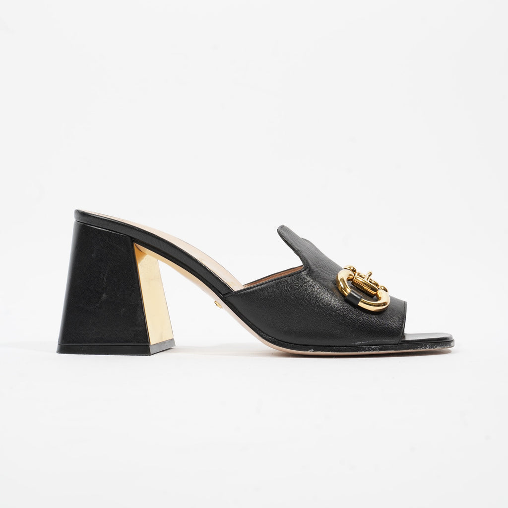 Gucci Horsebit Mules Black Leather EU 38.5 UK 5.5