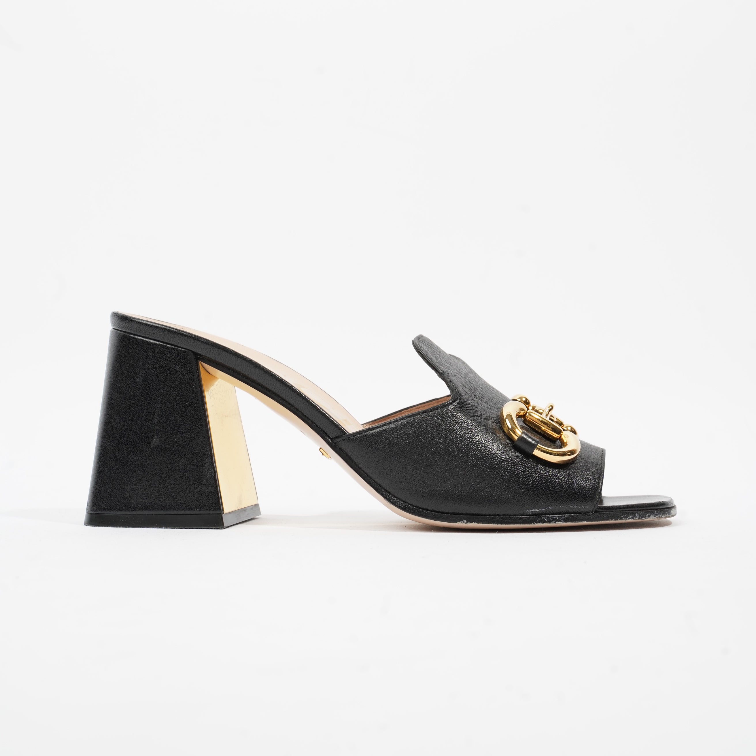 Gucci Horsebit Mules Black Leather EU 38.5 UK 5.5