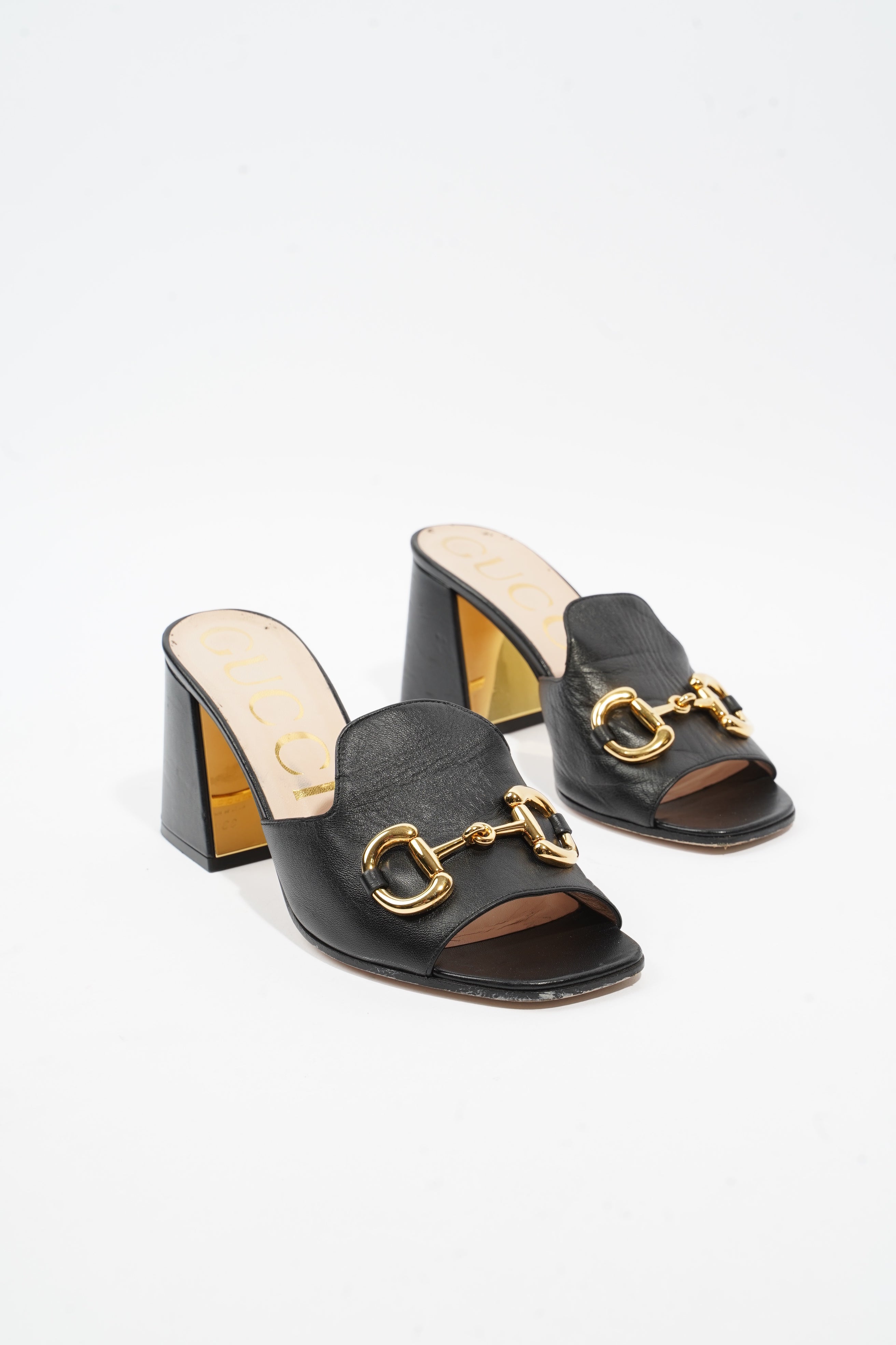 Gucci Horsebit Mules Black Leather EU 38.5 UK 5.5