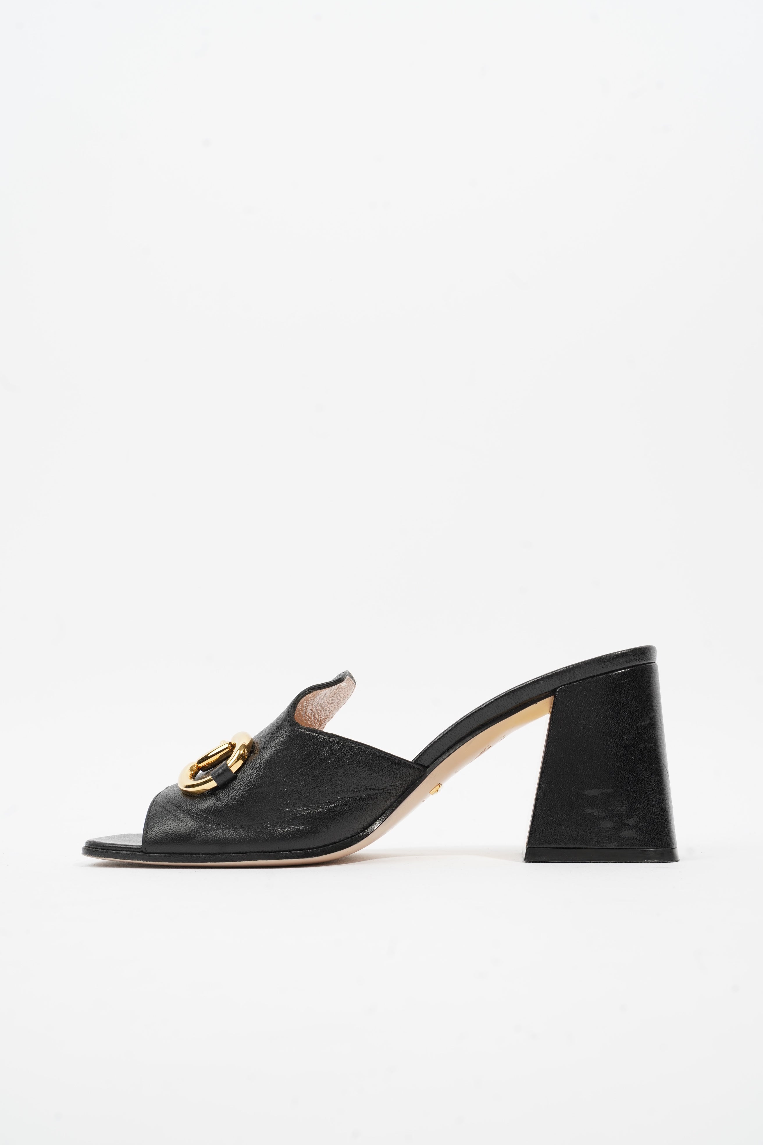 Gucci Horsebit Mules Black Leather EU 38.5 UK 5.5