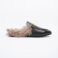 Gucci 2015 Re-Edition Princetown Horsebit Black / Brown Fur Leather EU 38 UK 5