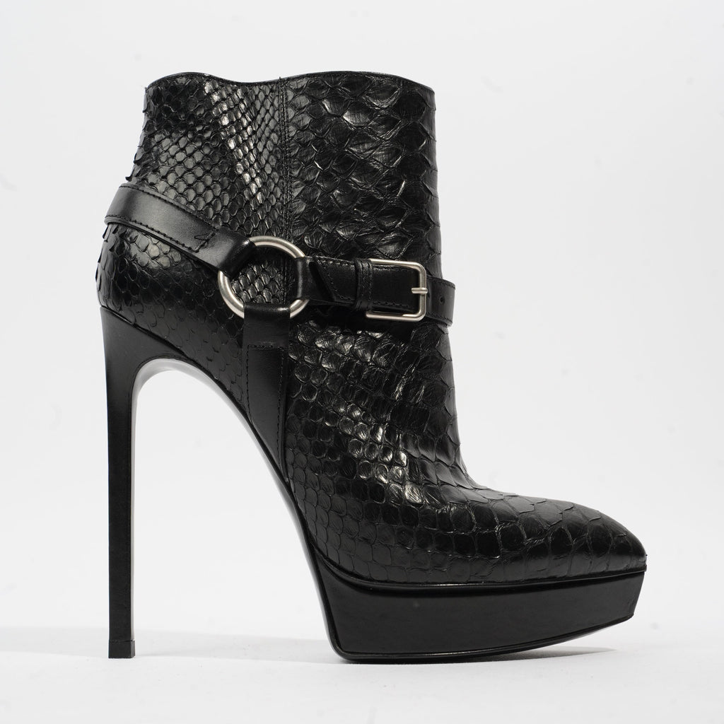 Saint Laurent Ankle Boots 120 Black Python EU 36 UK 3